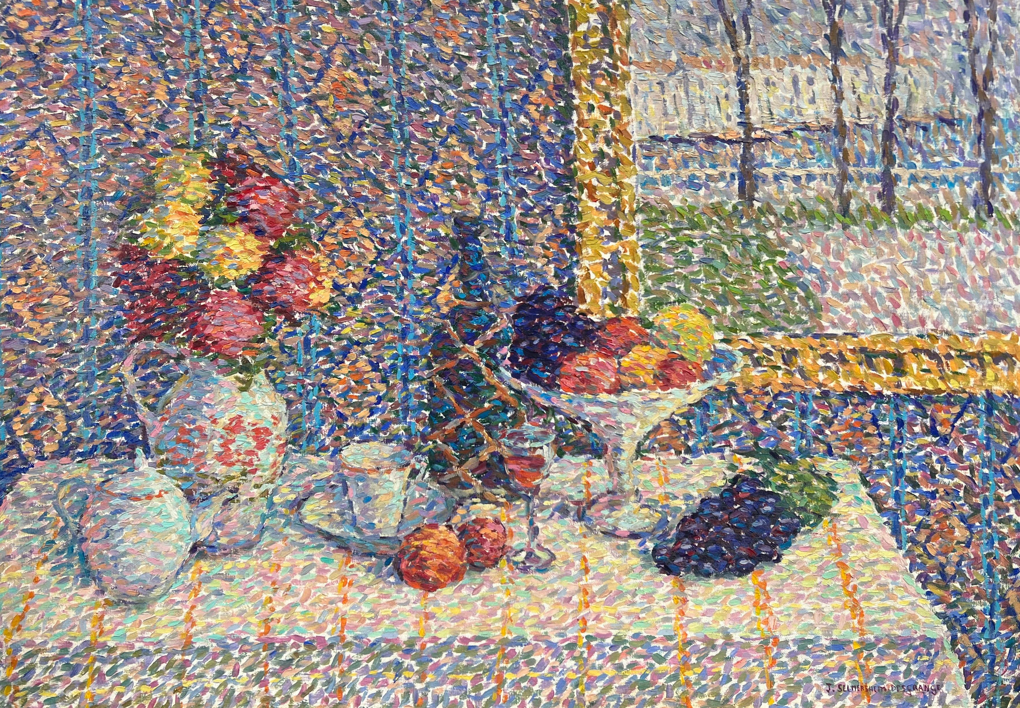 Jeanne Selmersheim-Desgrange Still-Life Painting - Le Petit Déjeuner devant une Fenêtre