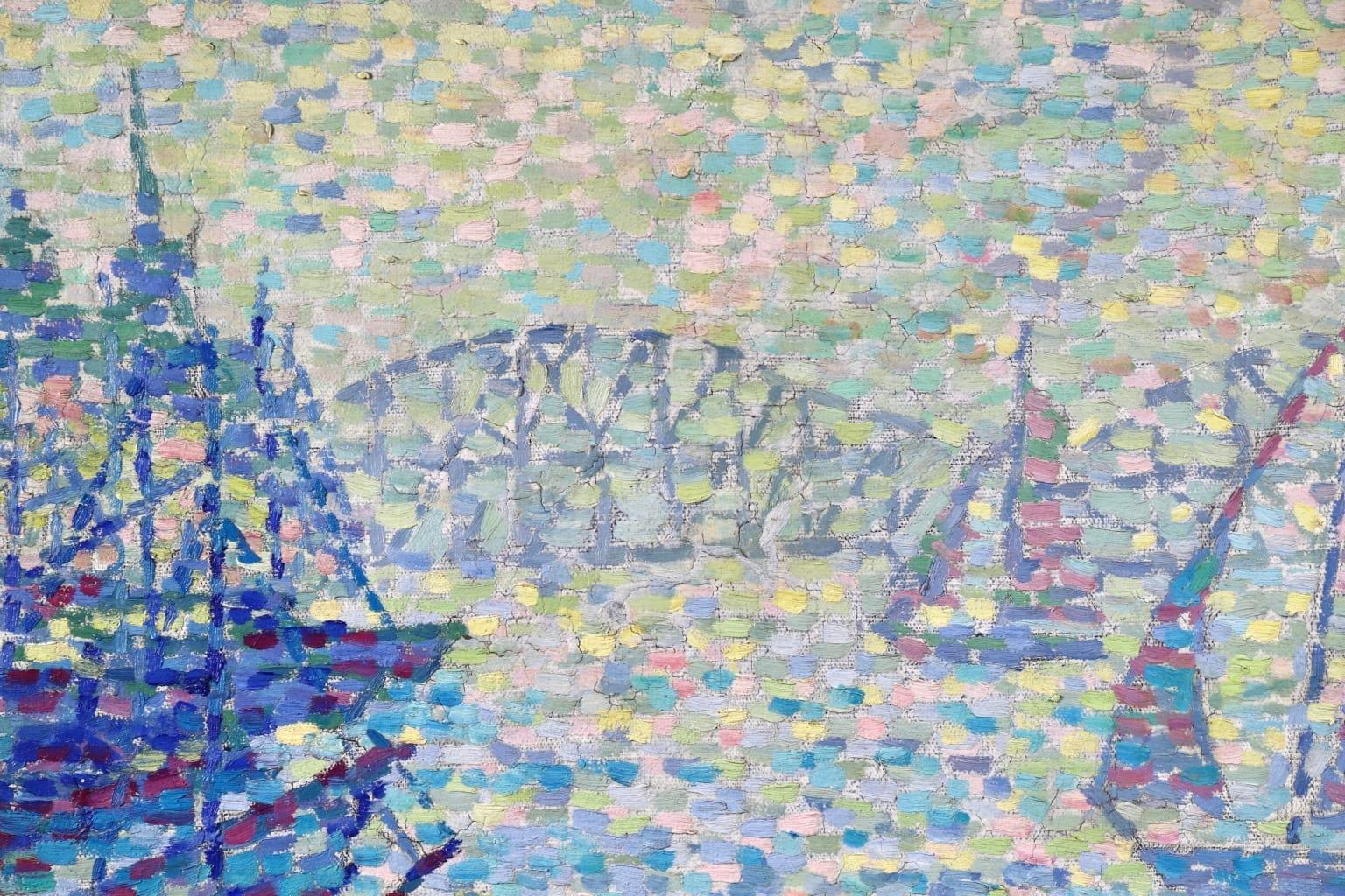 Sailing Boats - Neo Impressionist Oil, Riverscape - Jeanne Selmersheim-Desgrange 5