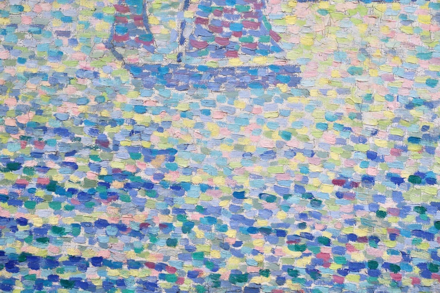 Sailing Boats - Neo Impressionist Oil, Riverscape - Jeanne Selmersheim-Desgrange 1