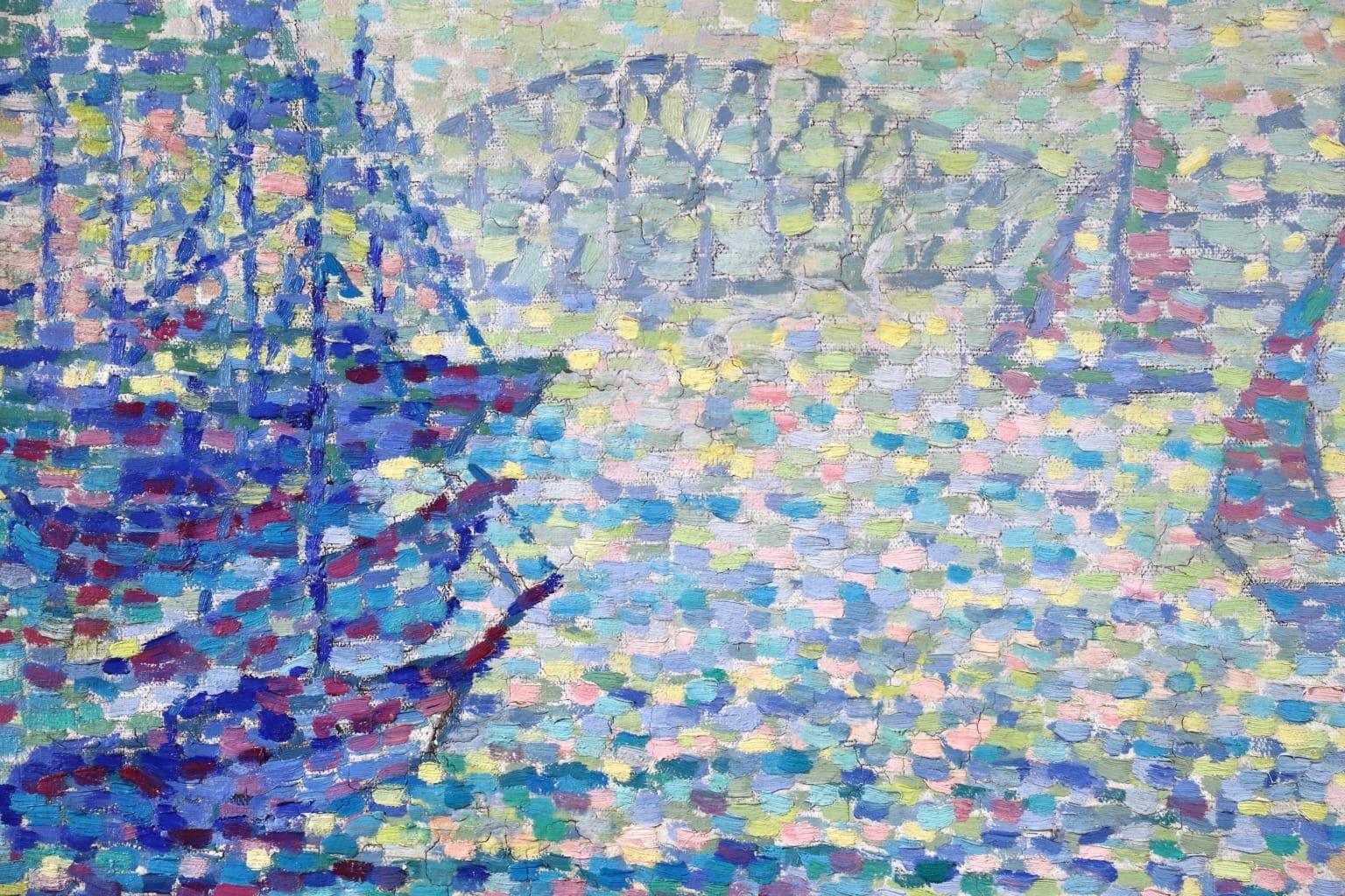 Sailing Boats - Neo Impressionist Oil, Riverscape - Jeanne Selmersheim-Desgrange 4