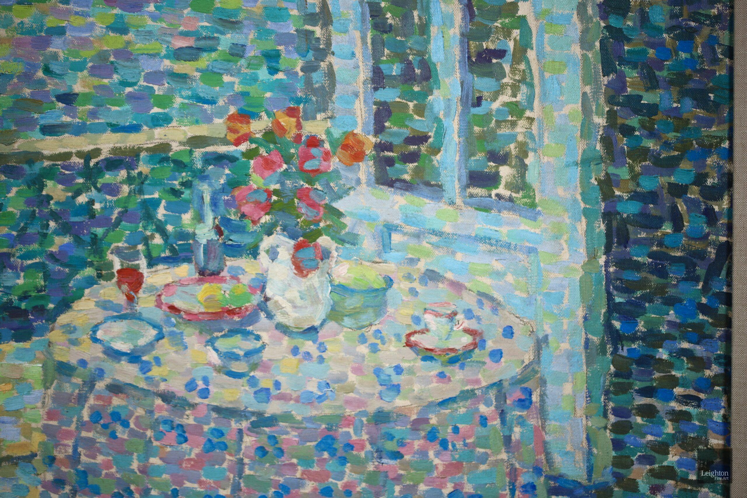 Saint Tropez - Óleo interior neoimpresionista de Jeanne Selmersheim-Desgrange - Interior Painting Gris de JEANNE SELMERSHEIN-DESGRANGE