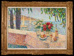 Sur la terrasse - Neo Impressionist Landscape Oil - Jeanne Selmersheim-Desgrange