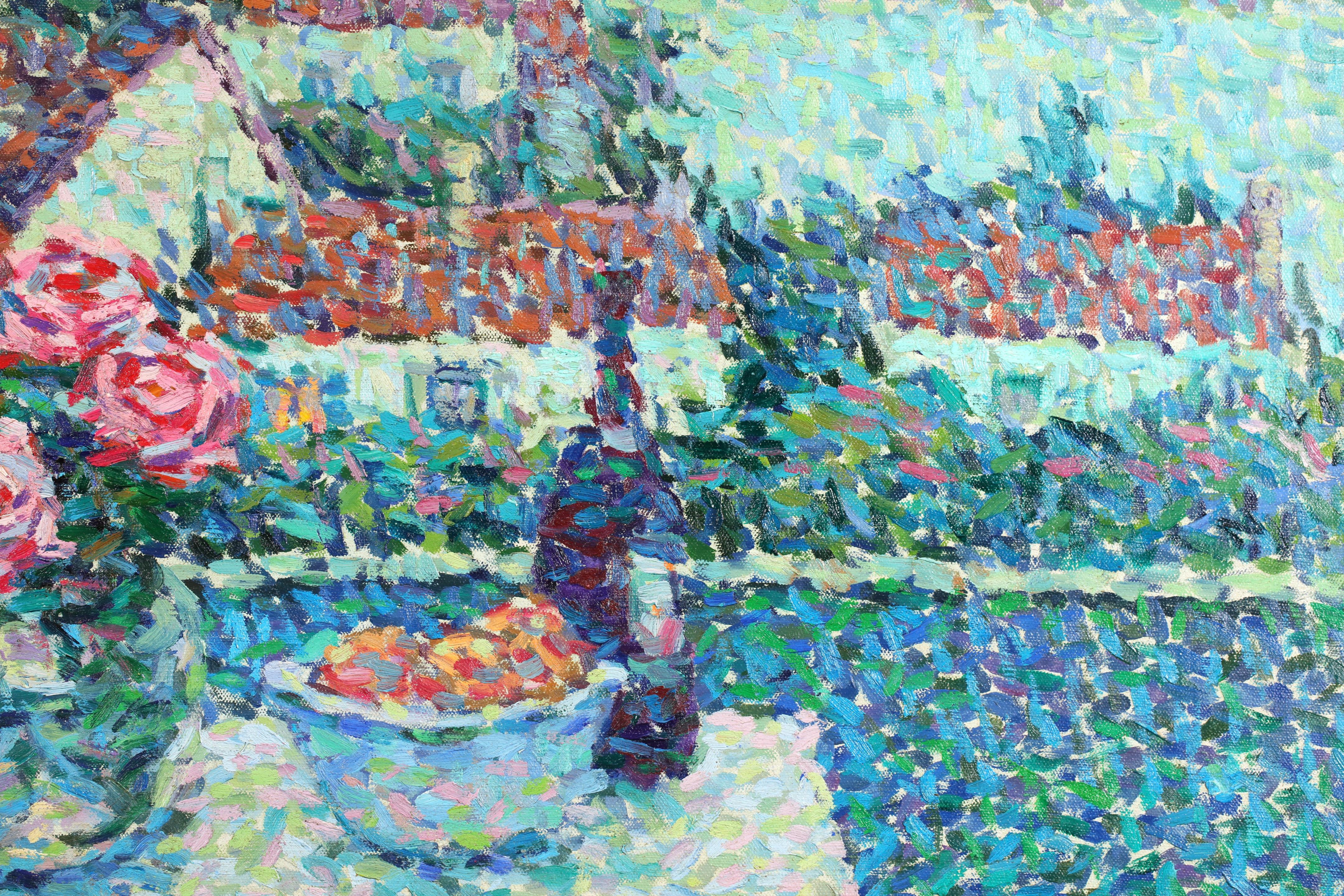 Sur la Terrasse- Bodegón neoimpresionista al óleo - Jeanne Selmersheim-Desgrange 5