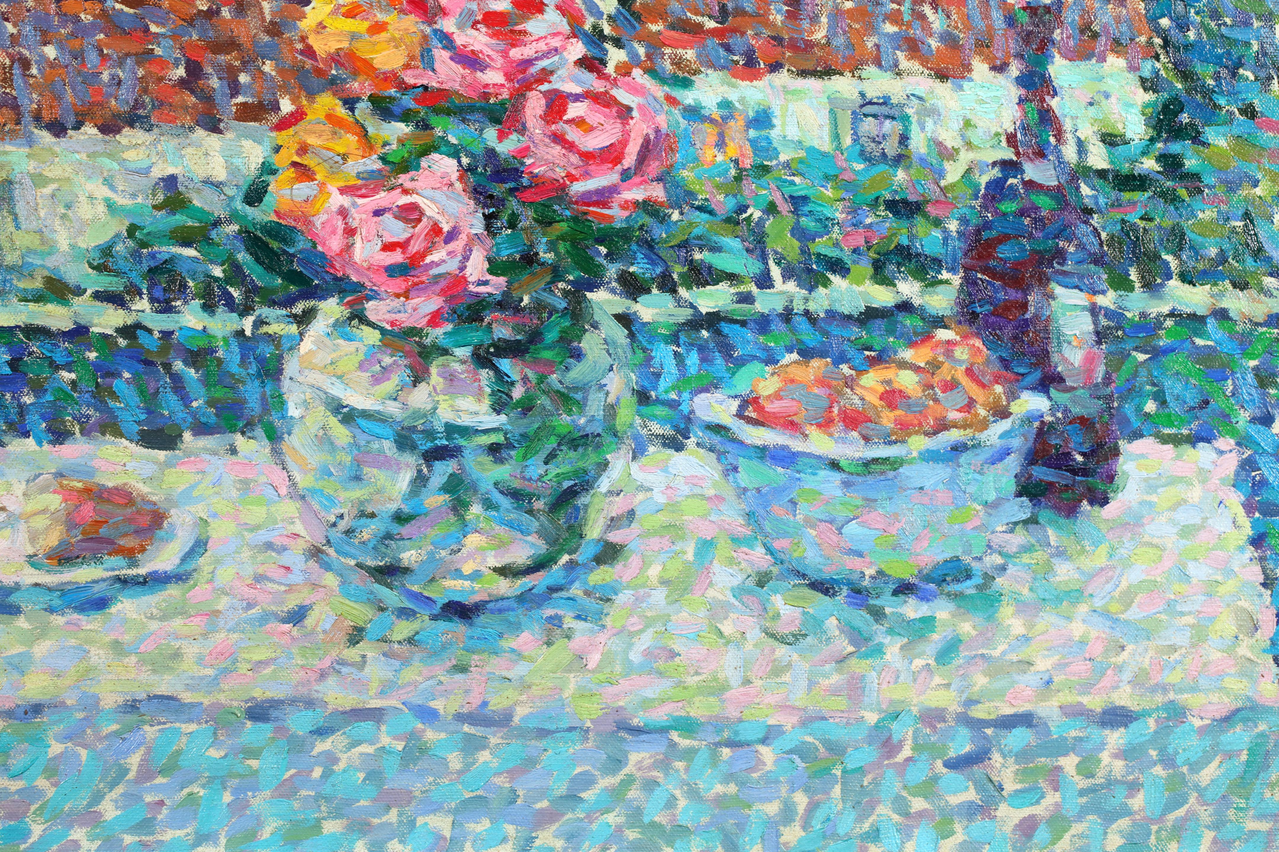 Sur la Terrasse- Bodegón neoimpresionista al óleo - Jeanne Selmersheim-Desgrange 3