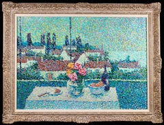 Sur la Terrasse- Neo Impressionist Still Life Oil - Jeanne Selmersheim-Desgrange