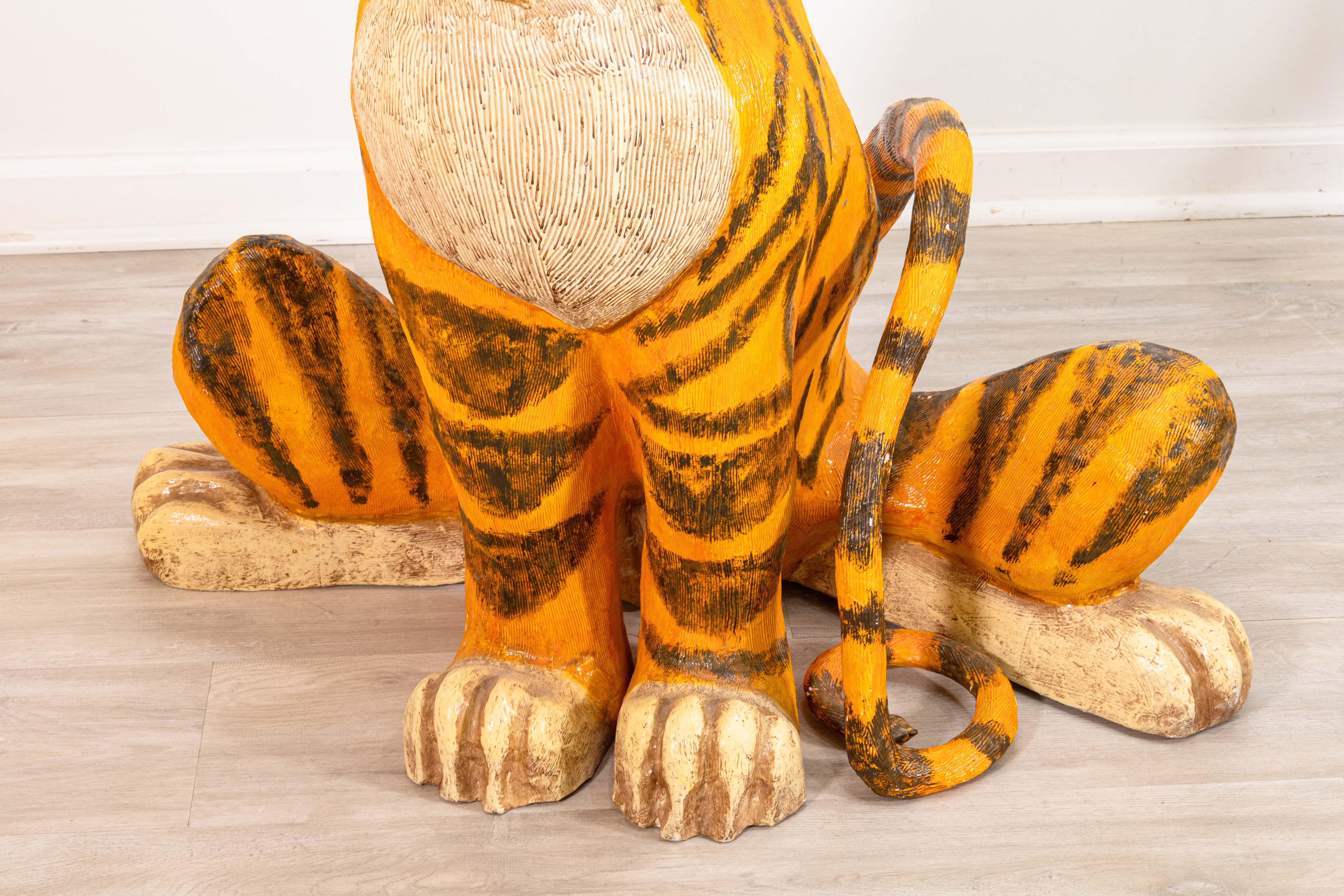 Jeanne Valentine S.A. Tiger Mid-Century Modern Papier-Mache Sculpture 1960s In Good Condition For Sale In Keego Harbor, MI