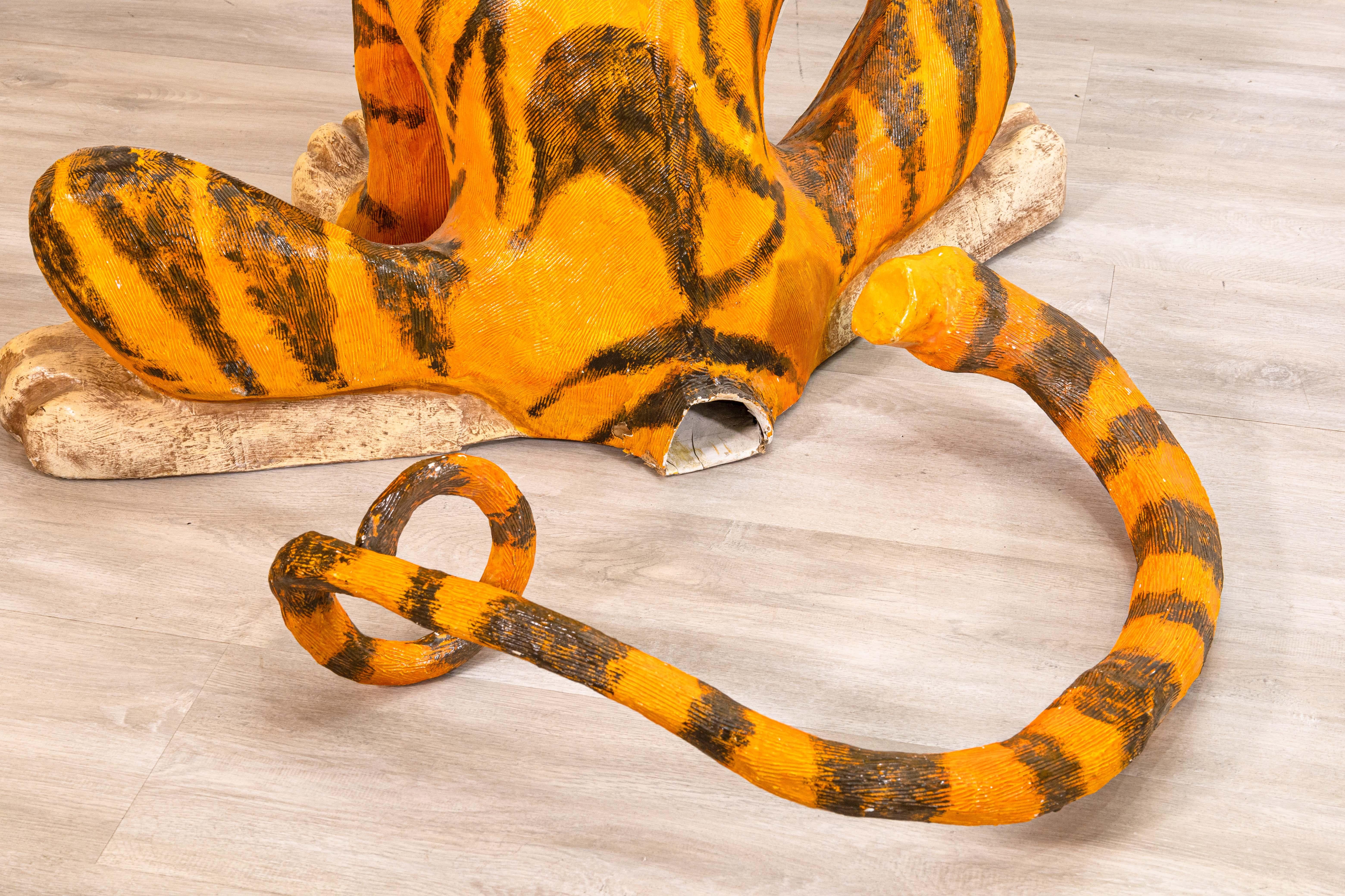 Jeanne Valentine S.A. Tiger Mid-Century Modern Papier-Mache Sculpture 1960s For Sale 2