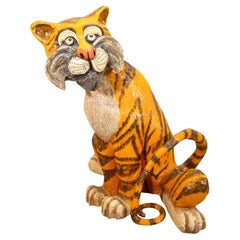 Jeanne Valentine S.A. Tiger Mid-Century Modern Papier-Mache Sculpture 1960s