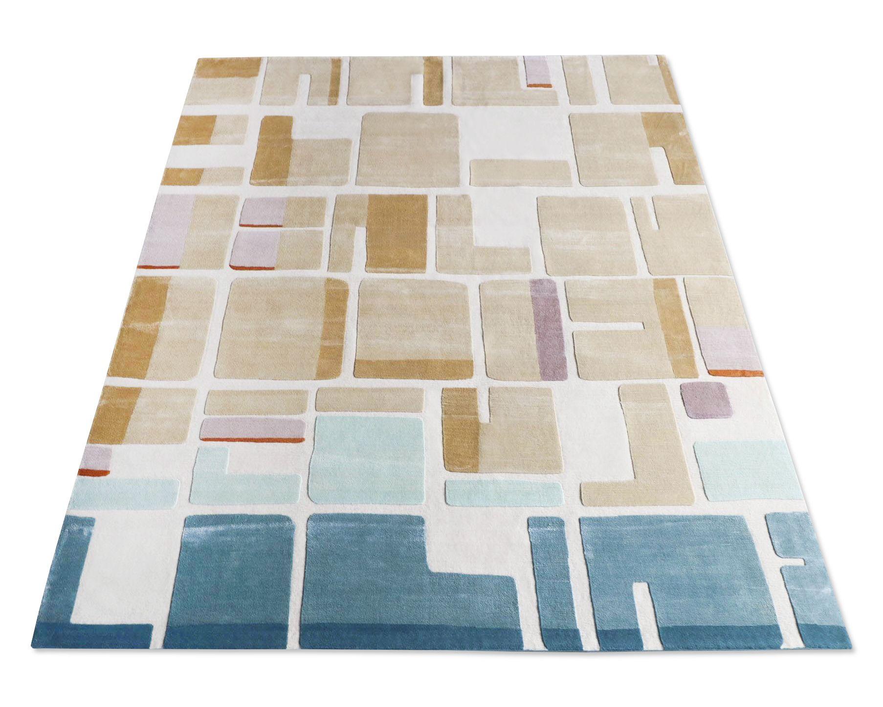 Contemporary Italian Rug Patterned Multicolor Sustainable Modern - Jeanneret Coupe de Rose  For Sale