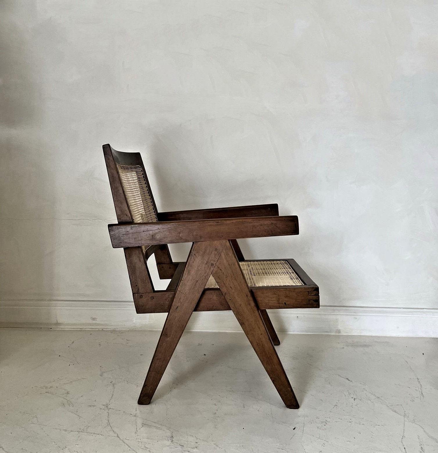 Cane Jeanneret Easy Chair For Sale