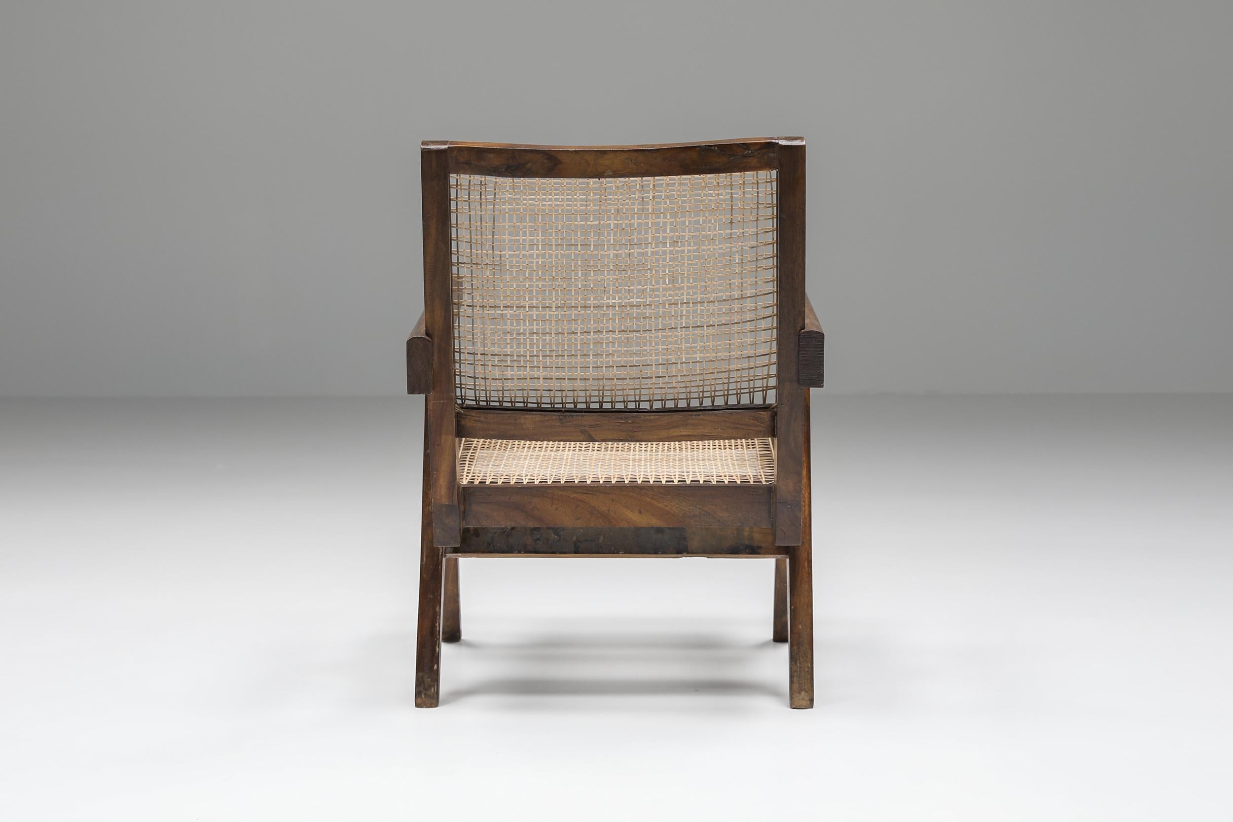 Indian Jeanneret Easy Chairs 1965-1967, Mid-Century Modern Chandigarh, Corbusier