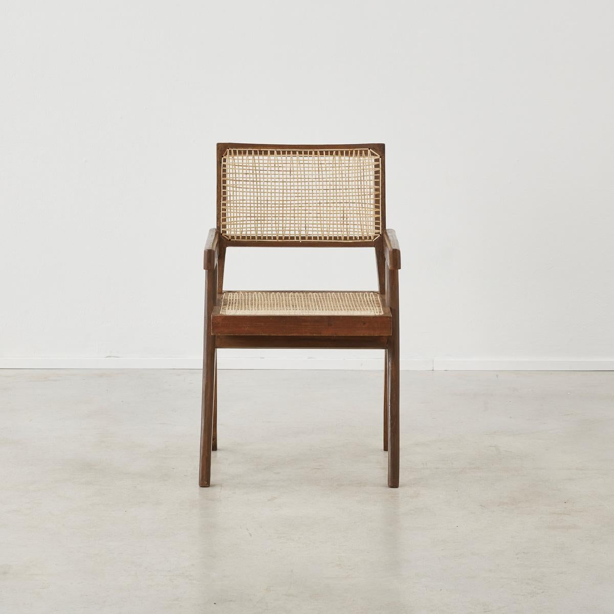 Cane Jeanneret PJ-SI-28-b Armchair, France/India, 1956