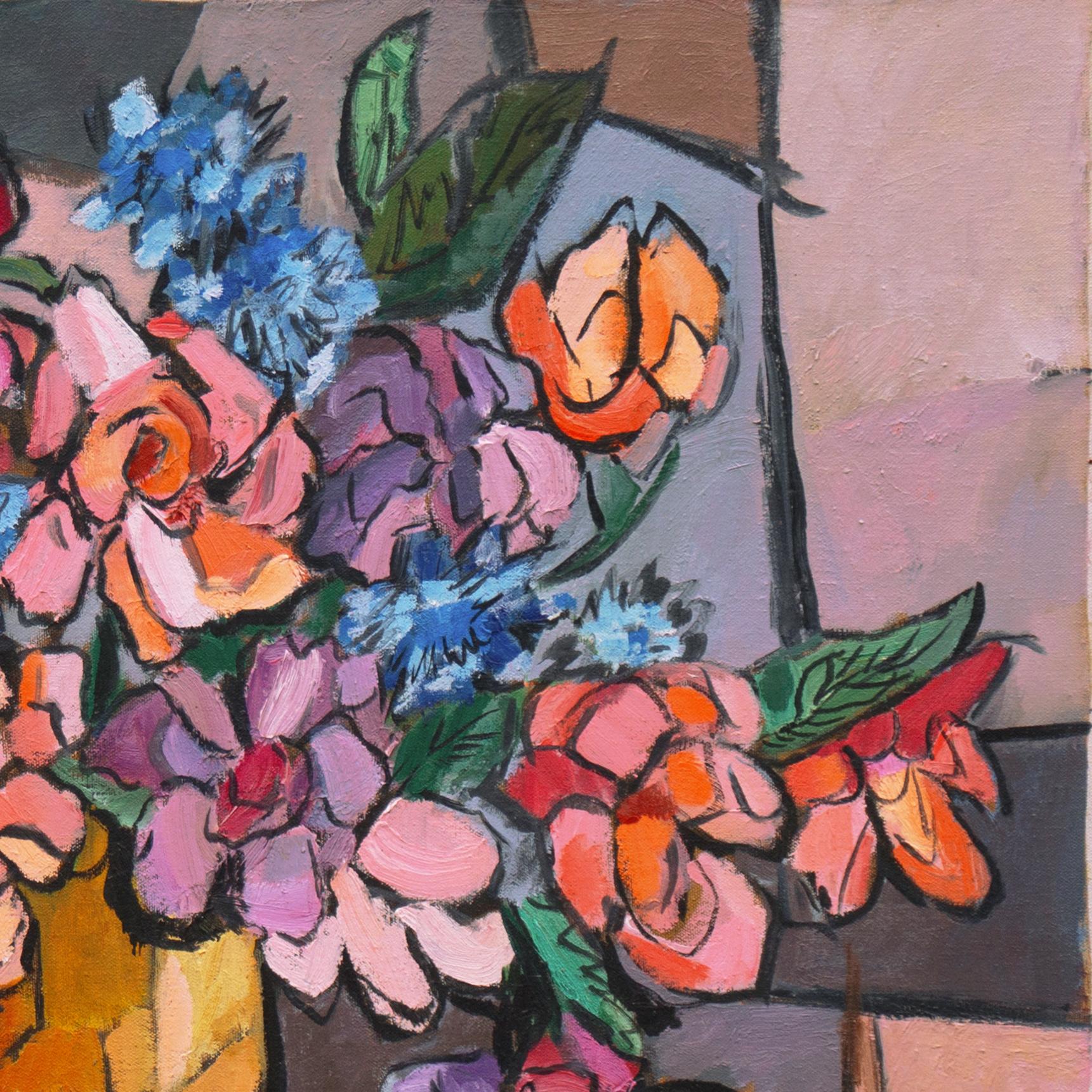 'Still Life in Lavender and Rose' - Modern Painting by Jeannette Bedwell