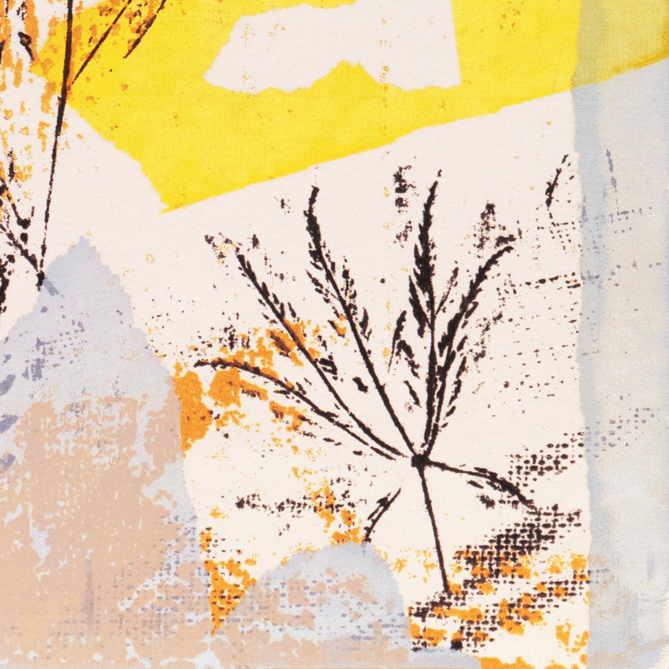 Leaves Against Ochre and Blue For Sale 4