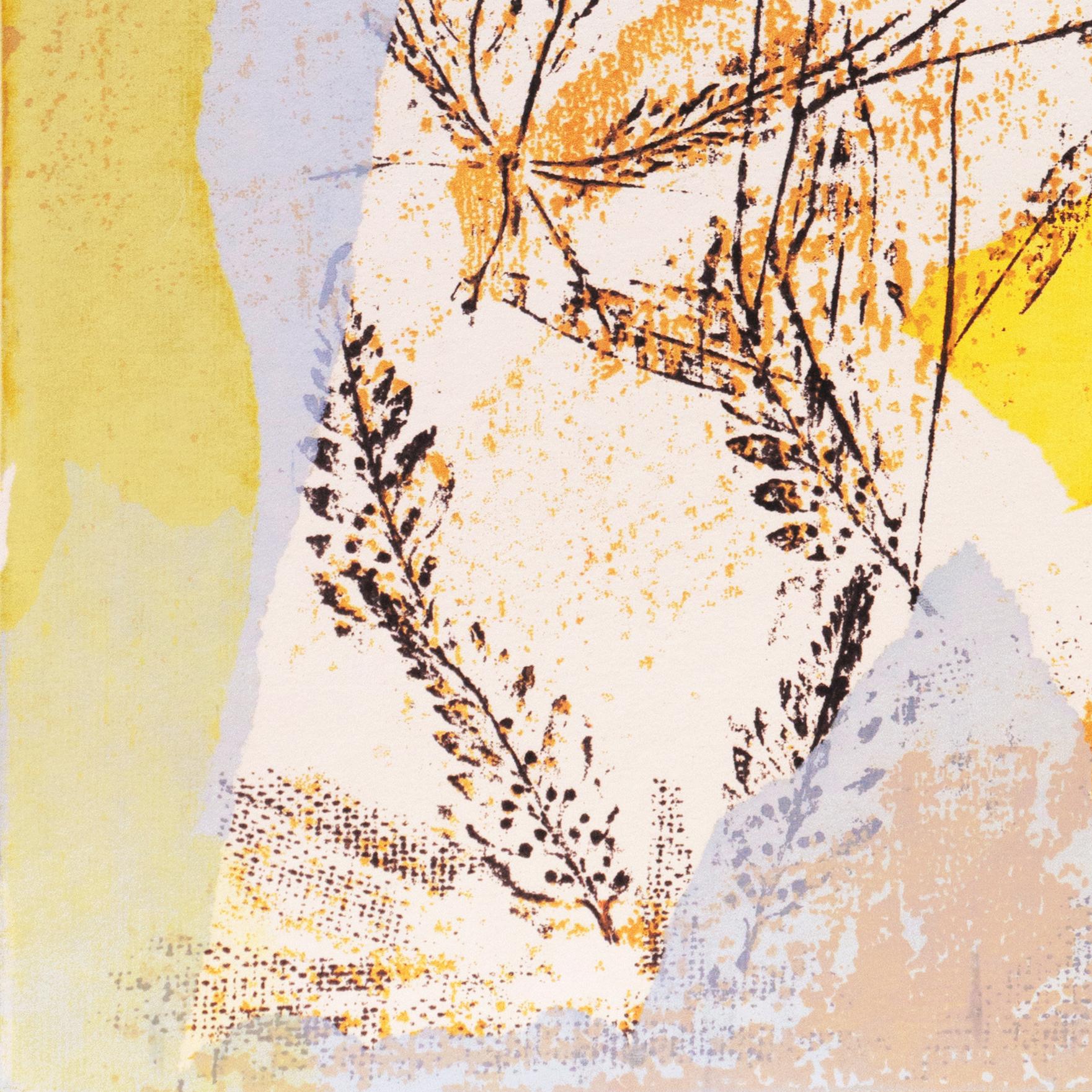 Leaves Against Ochre and Blue For Sale 5
