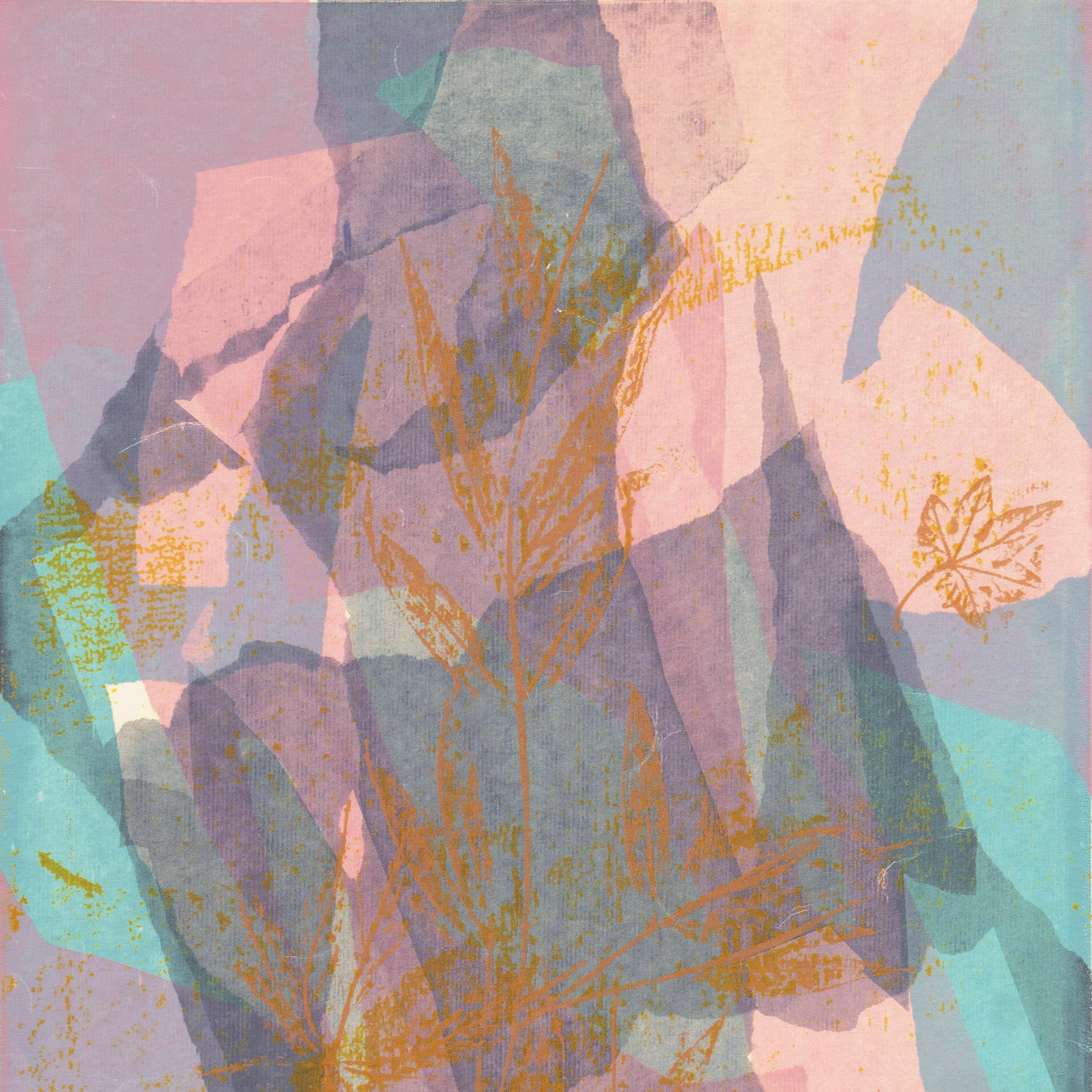Signed lower right, 'J. Bedwell' for Jeannette Bedwell (American, 20th century) additionally inscribed verso, 'Serigraph by Jeanette Bedwell' and titled 'Leaves' and created circa 1960.

A substantial, delicately colored serigraph by this listed