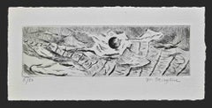 Antique Blowing Wind - Etching by Jeannette Deseglise - 1940
