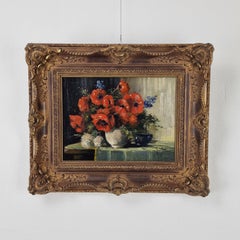 Jeannette Slager Natura morta floreale impressionista olandese con papaveri, inizio 1900
