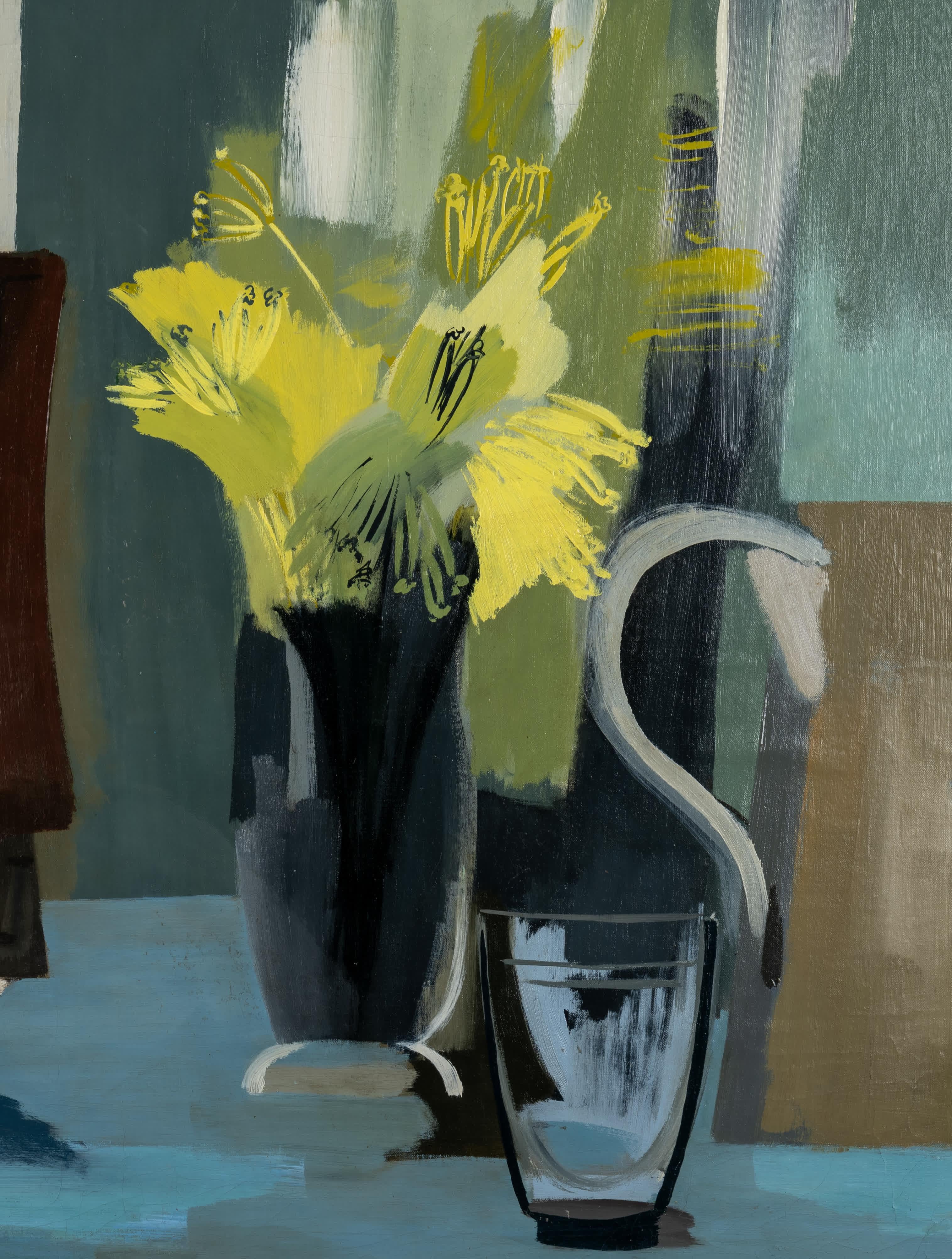 Natura morta con tazze - Painting Moderno di Jeannie Borel