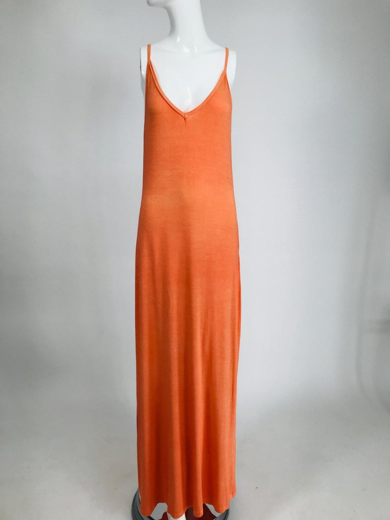 Jeannie McQueeny Coral Linen Applique and Beaded Caftan at 1stDibs