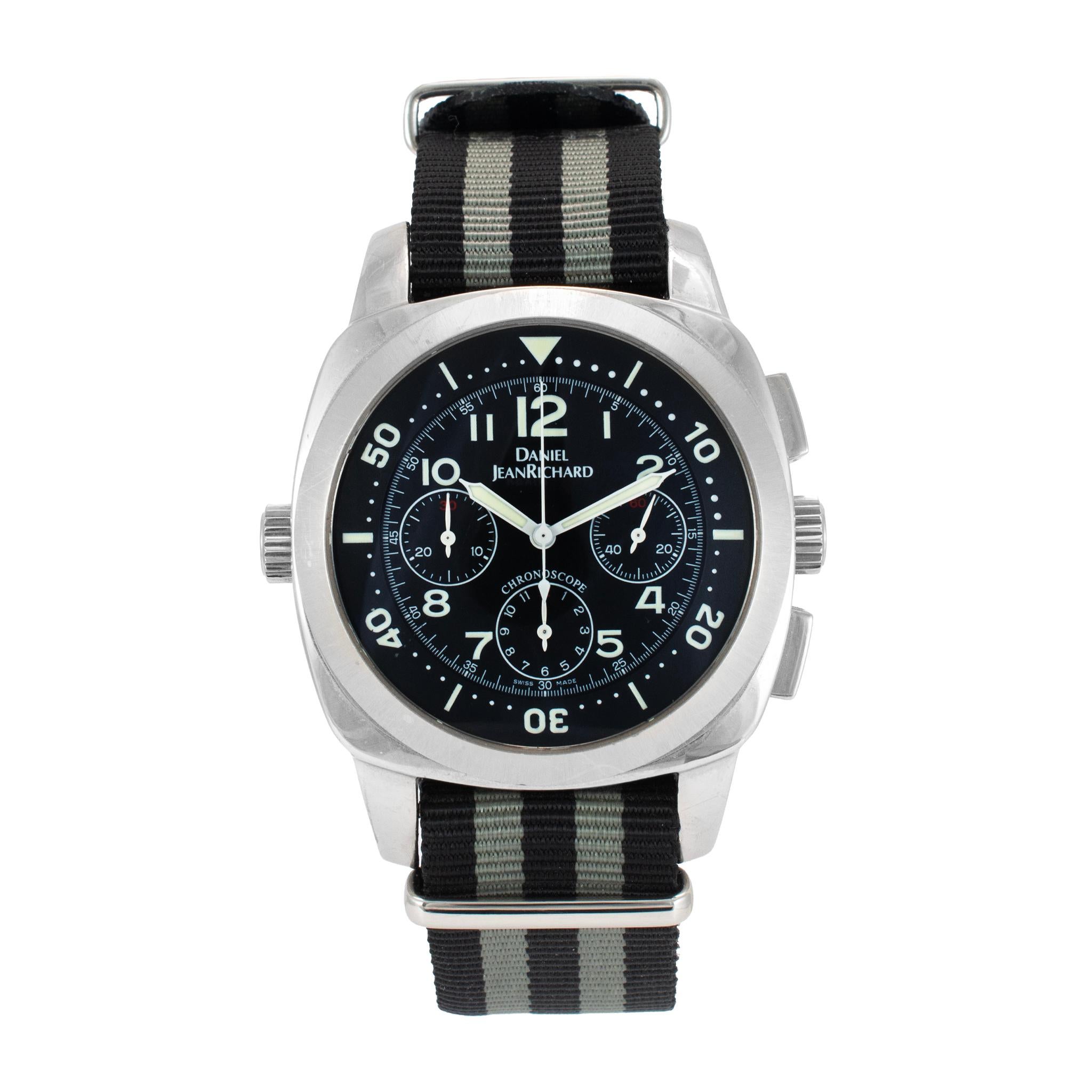 Jeanrichard Chronoscope 43MM 25030 NATO Strap Automatic Steel Watch