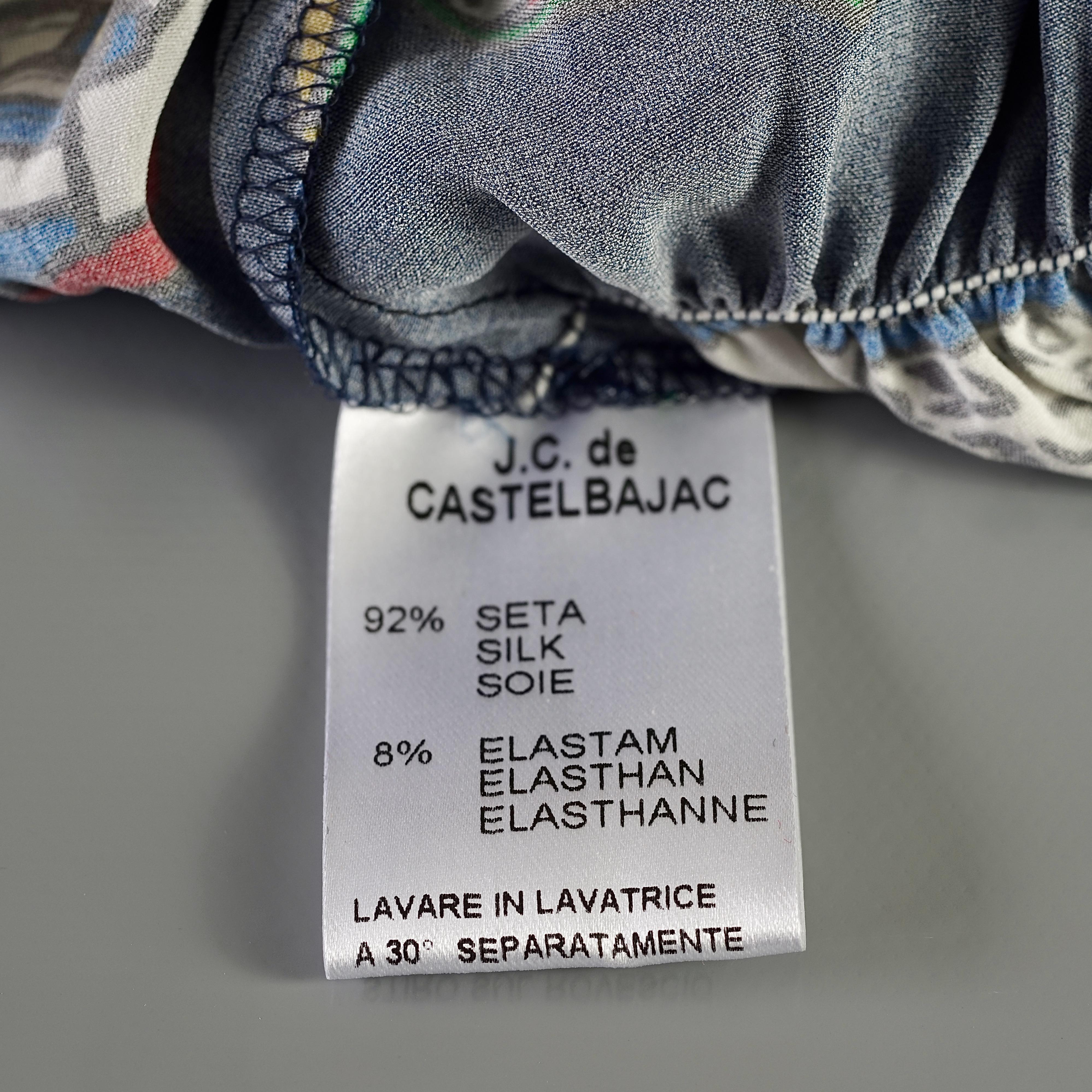 JEANS CHARLES de CASTELBAJAC Pop Art Post Cards Silk Shirt Blouse For Sale 3