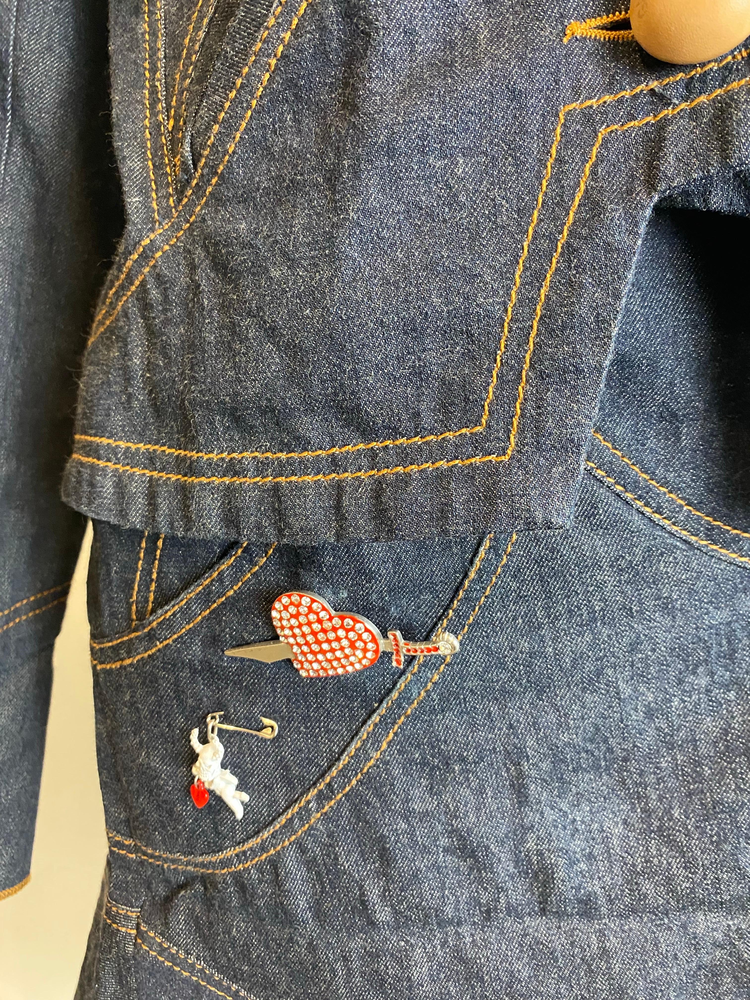 Jeans jacket with skirt GaetanoNavarra In Excellent Condition For Sale In Carnate, IT