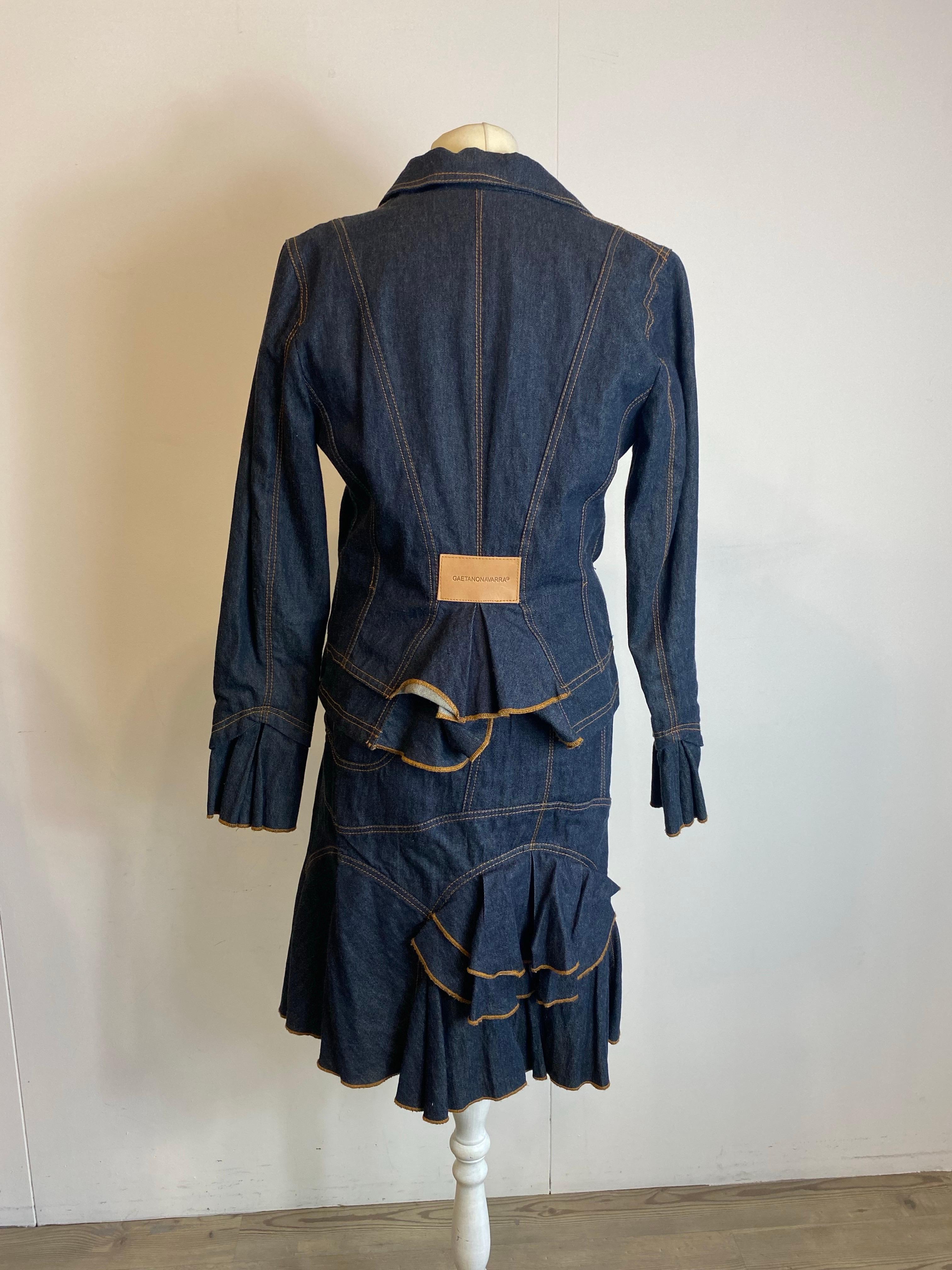 Women's or Men's Jeans jacket with skirt GaetanoNavarra For Sale