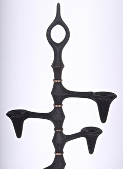 Jeans Quistgaard for Dansk Black Iron & Brass  "Candle Tree" Candelabra, 1960s