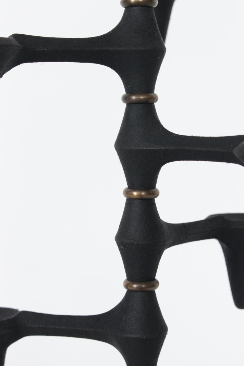 Jeans Quistgaard per Dansk Candelabro girevole in ferro nero e ottone, anni '60 in vendita 2