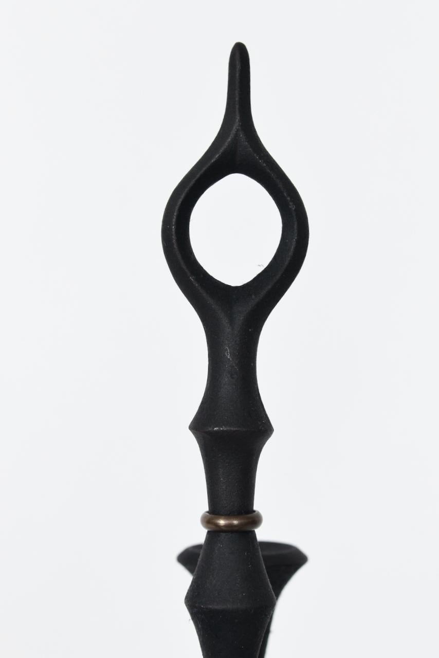 Jeans Quistgaard per Dansk Candelabro girevole in ferro nero e ottone, anni '60 in vendita 1