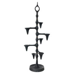 Jeans Quistgaard for Dansk Black Iron & Brass Swivel Candelabra, 1960s