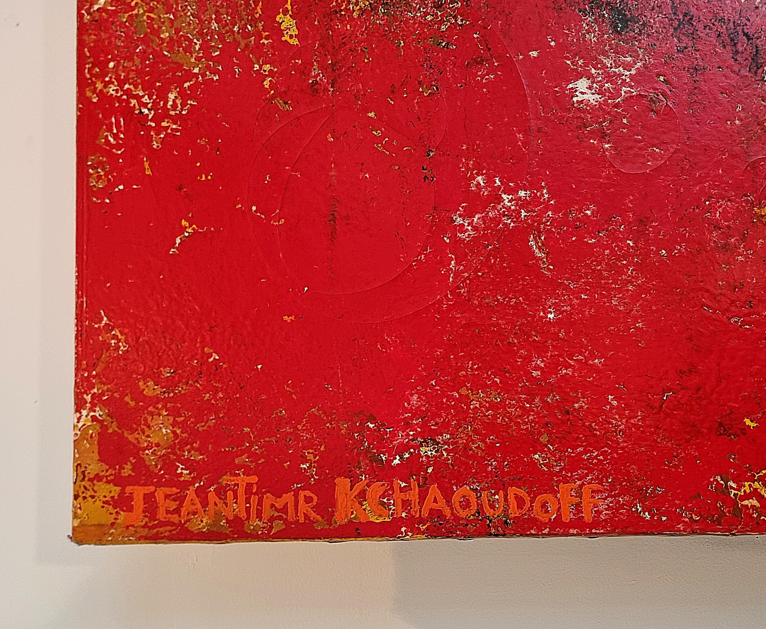 Mid-Century Modern Jeantimir Kchaoudoff - 180*200cm - Technique mixte sur toile - 1941-2017 en vente