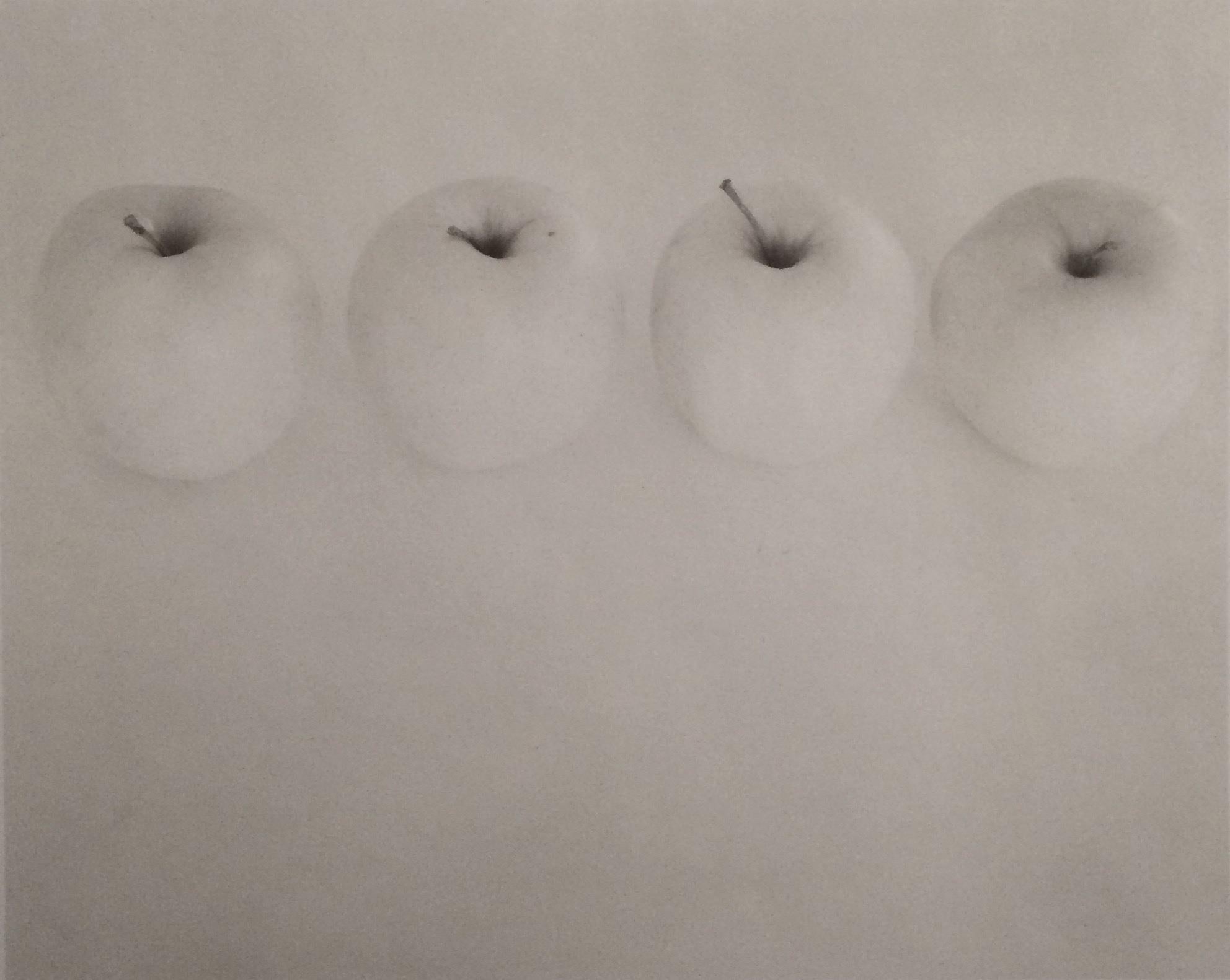 Jed Devine Black and White Photograph - Four White Apples, circa 1970