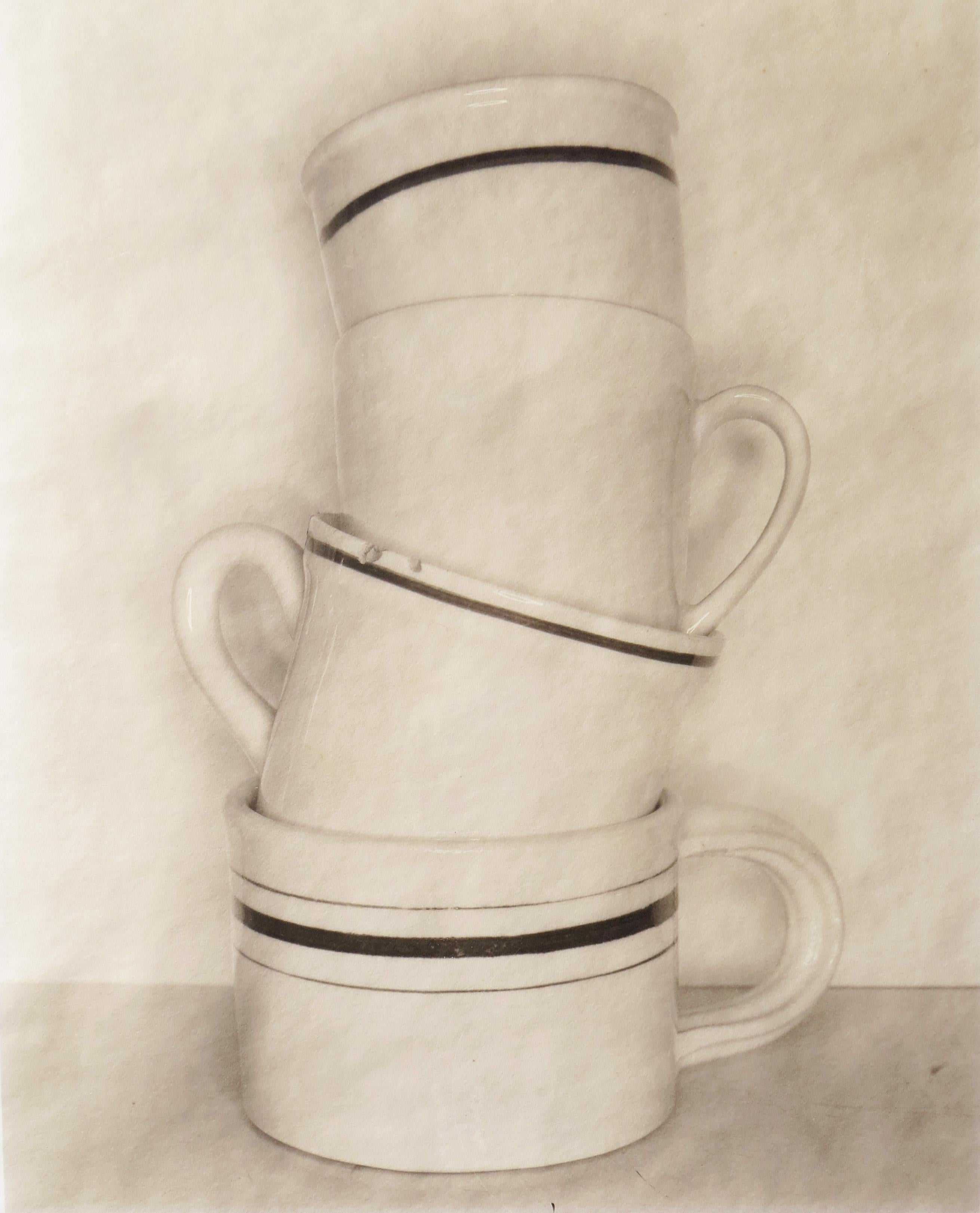 Jed Devine Black and White Photograph - Untitled (Stacked Cups)