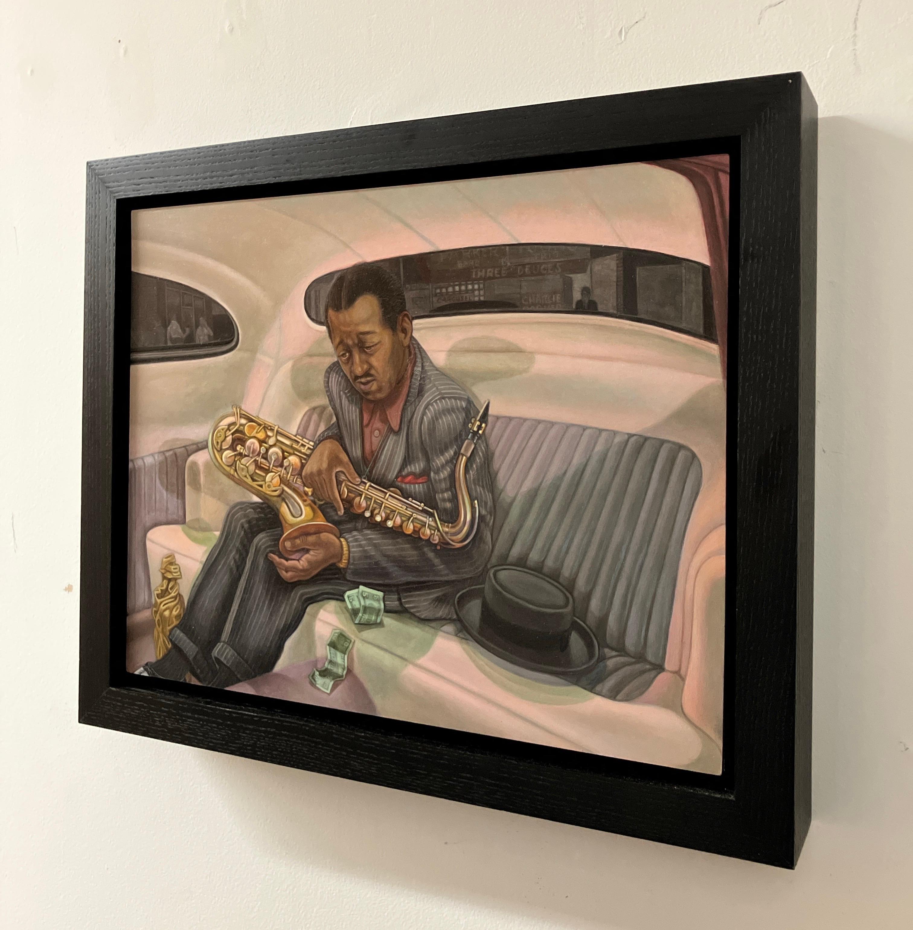 Figurative Painting, Oil on Wood, Framed, 