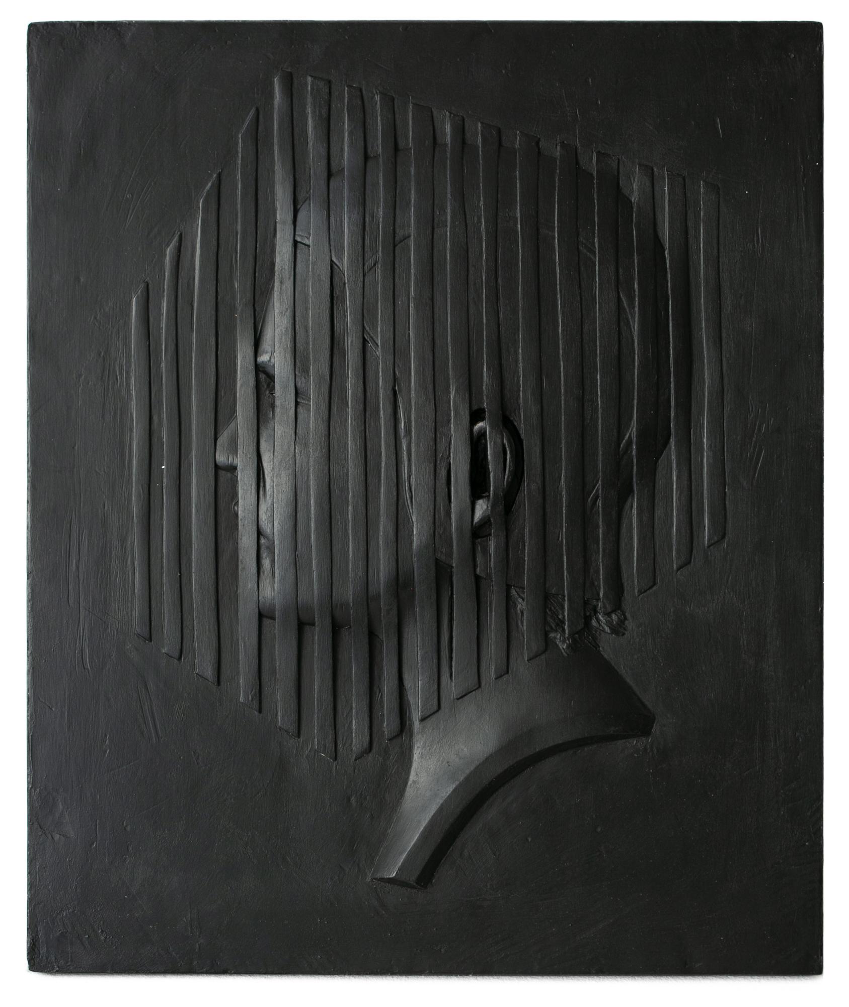 Jedediah Morfit Figurative Sculpture - "An Irregular Plot", Figurative, Wall-Hanging Sculpture, Portrait, Profile