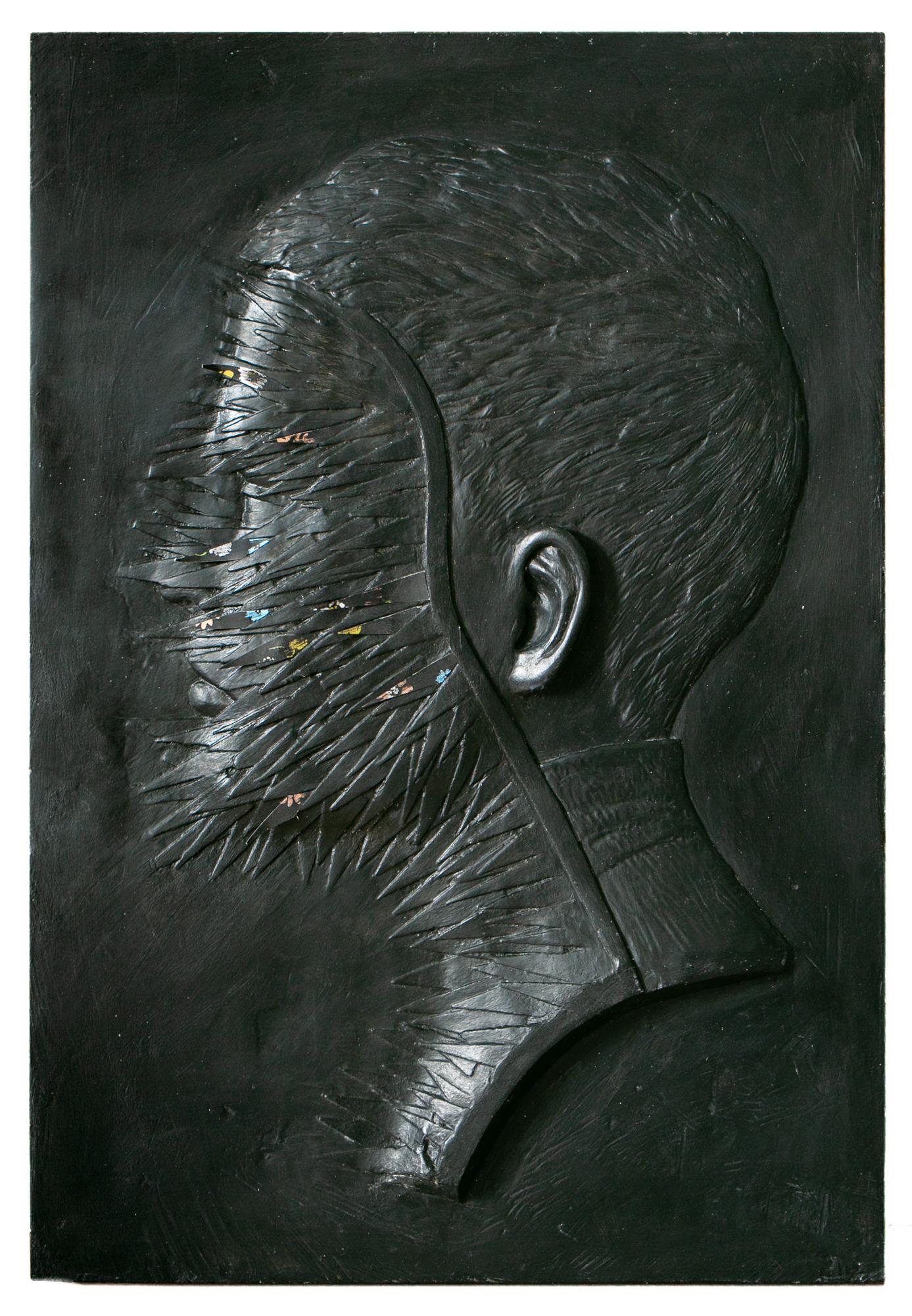 Jedediah Morfit Figurative Sculpture - "In The Garden, At Night", Figurative, Wall-Hanging Sculpture, Profile, Portrait