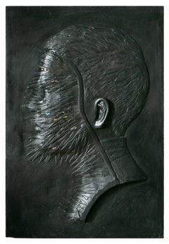 "In The Garden, At Night", Figurative, Wall-Hanging Sculpture, Profile, Portrait
