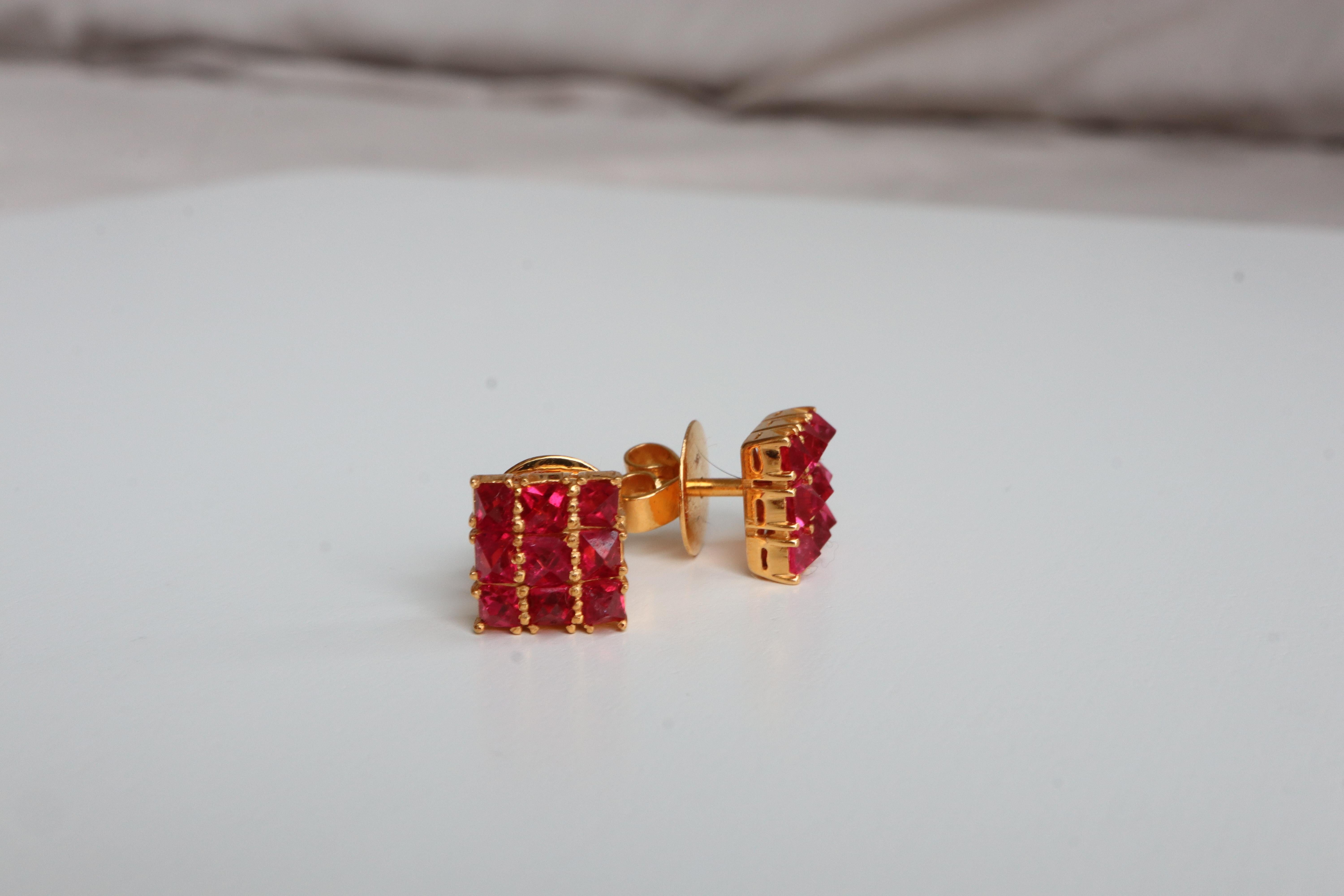 Jedi Angel Cut Spinell Ohrring in 18k massivem Gold im Angebot 5