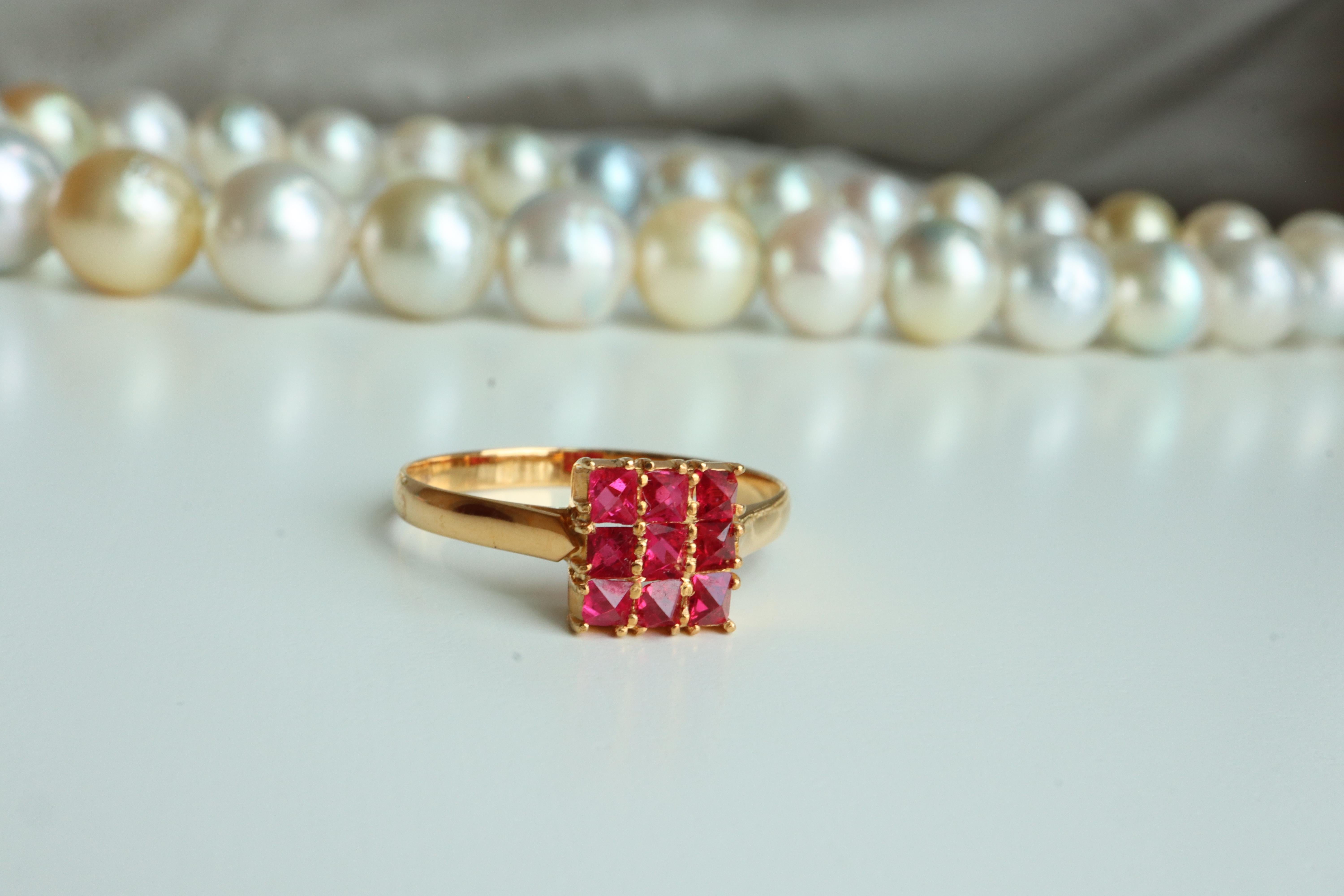 Jedi Angel Cut Spinel Ring in 18k Solid Gold In New Condition For Sale In Singapore, SG