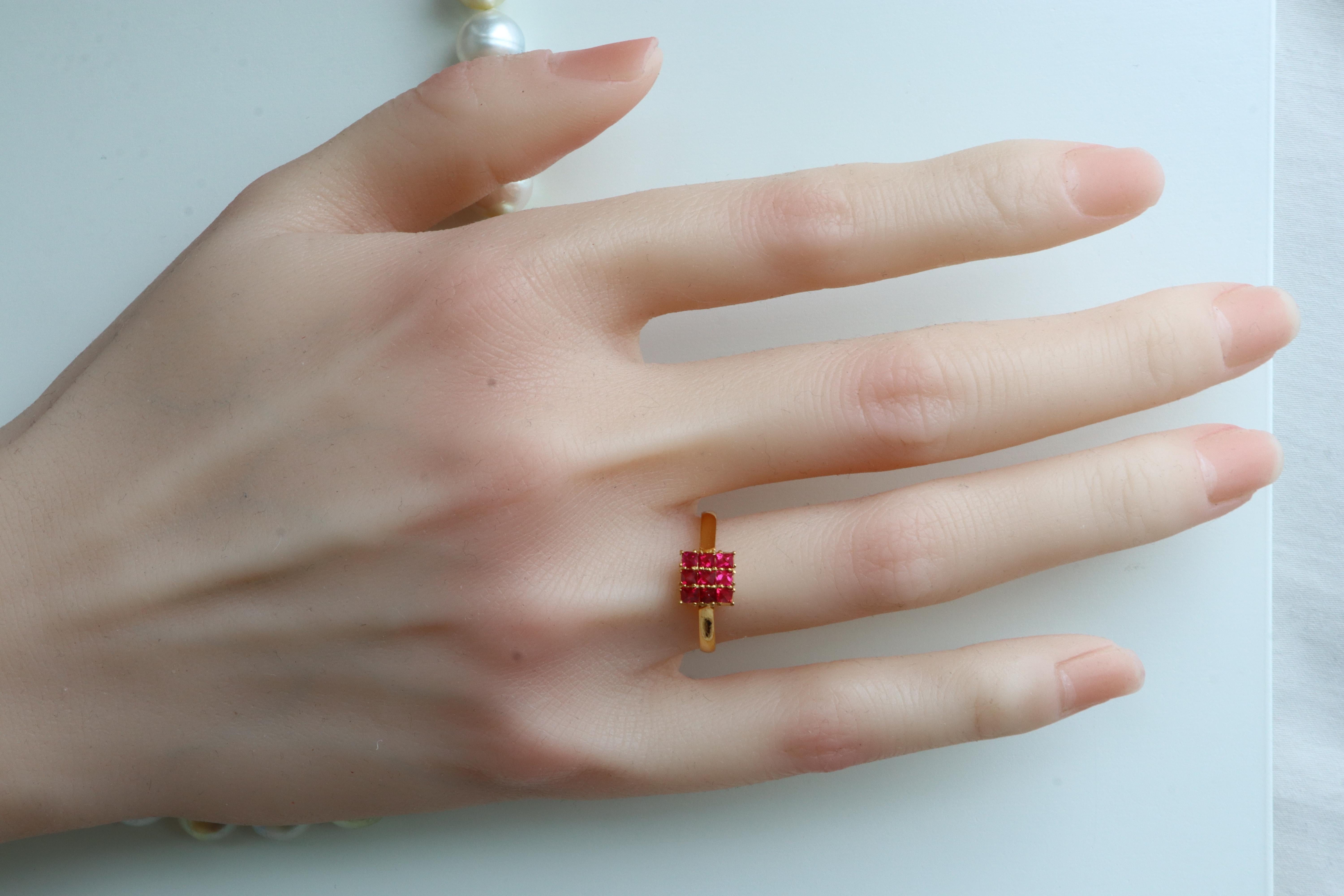 Women's Jedi Angel Cut Spinel Ring in 18k Solid Gold For Sale