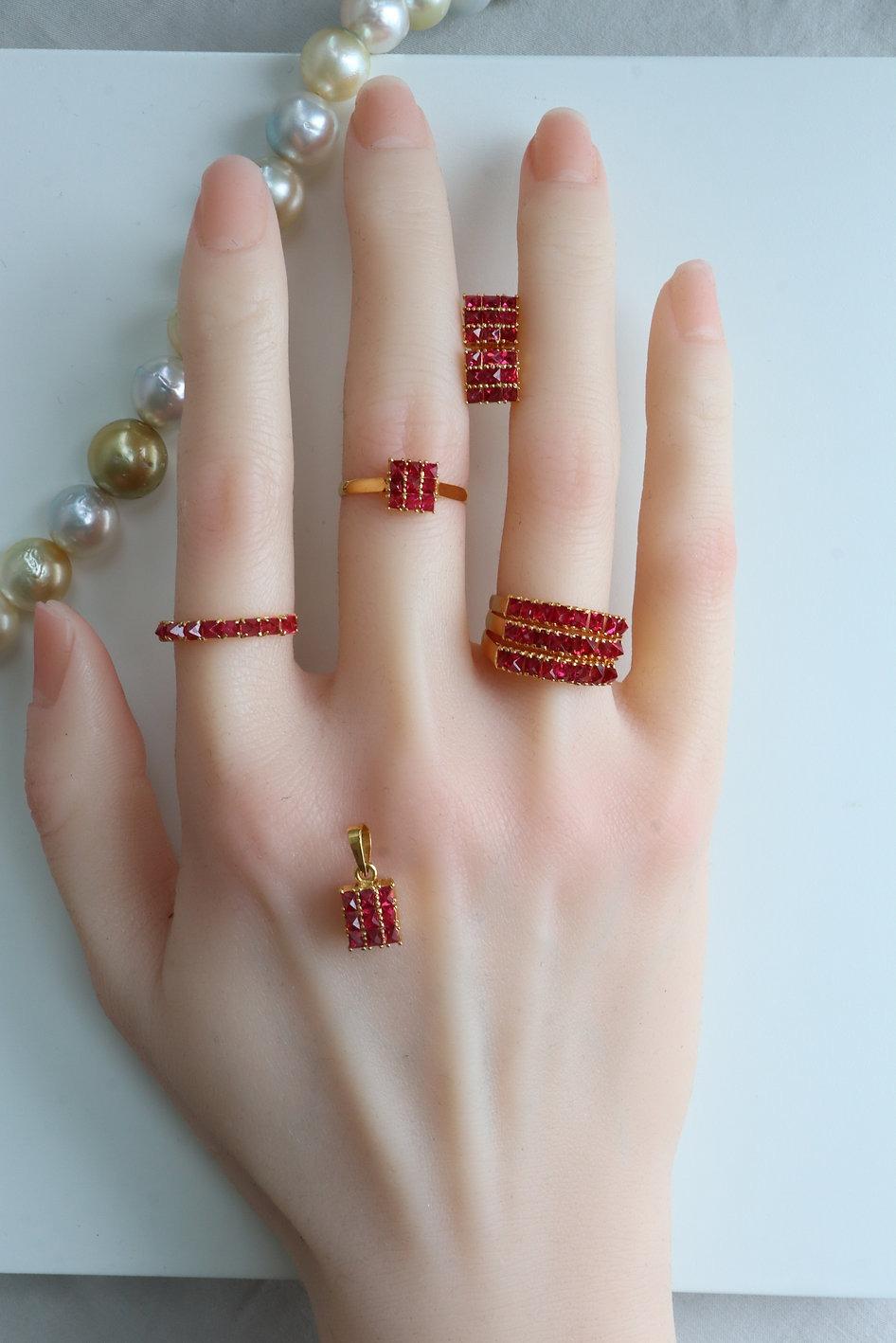 Jedi Angel Cut Spinel Ring in 18k Solid Gold For Sale 3