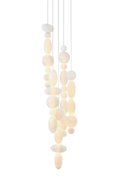 Jedy Lampe pendante en verre soufflé à la bouche en blanc brillant - 5 Lights