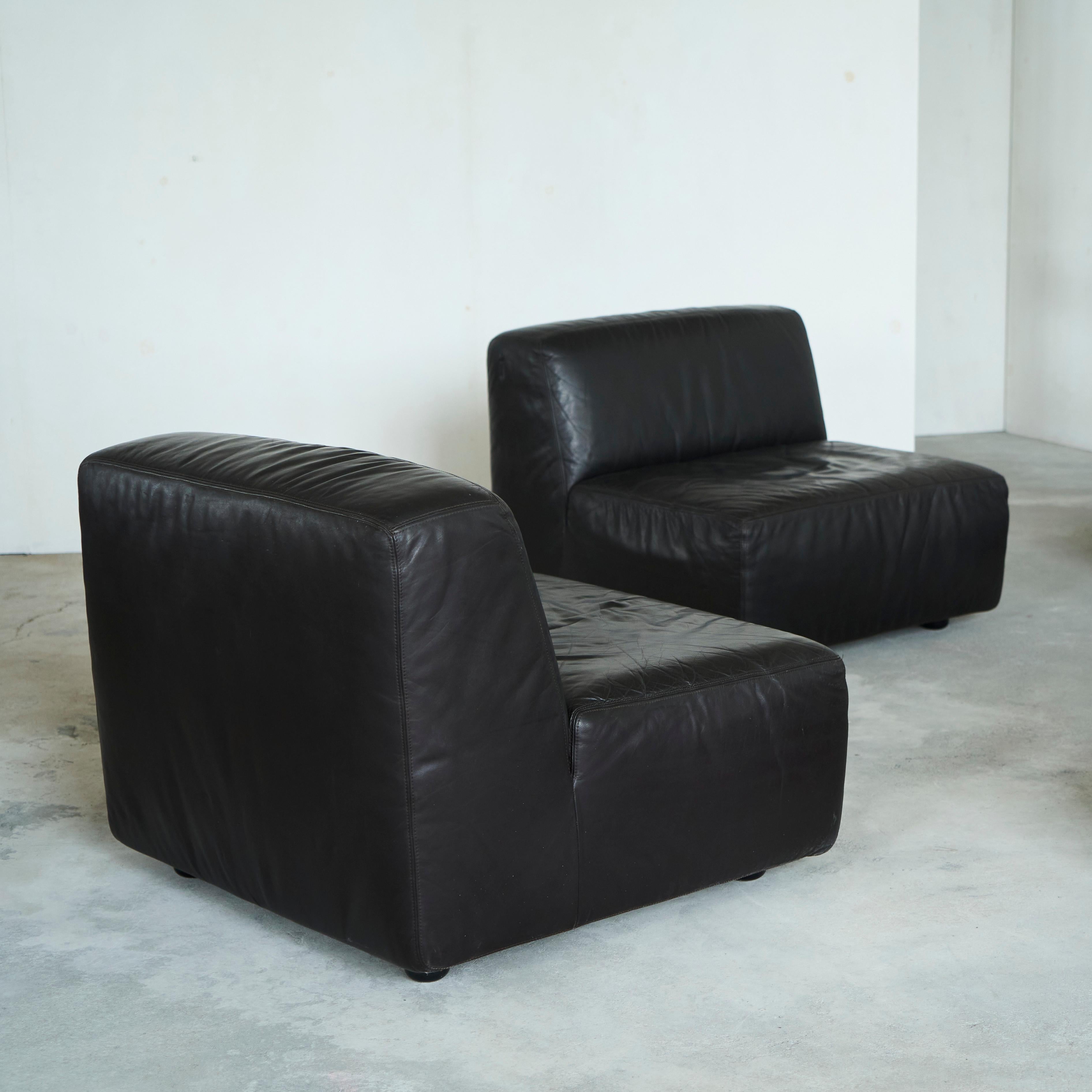 Ensemble canapé sectionnel en cuir par Durlet Belgique années 1970 en vente 3