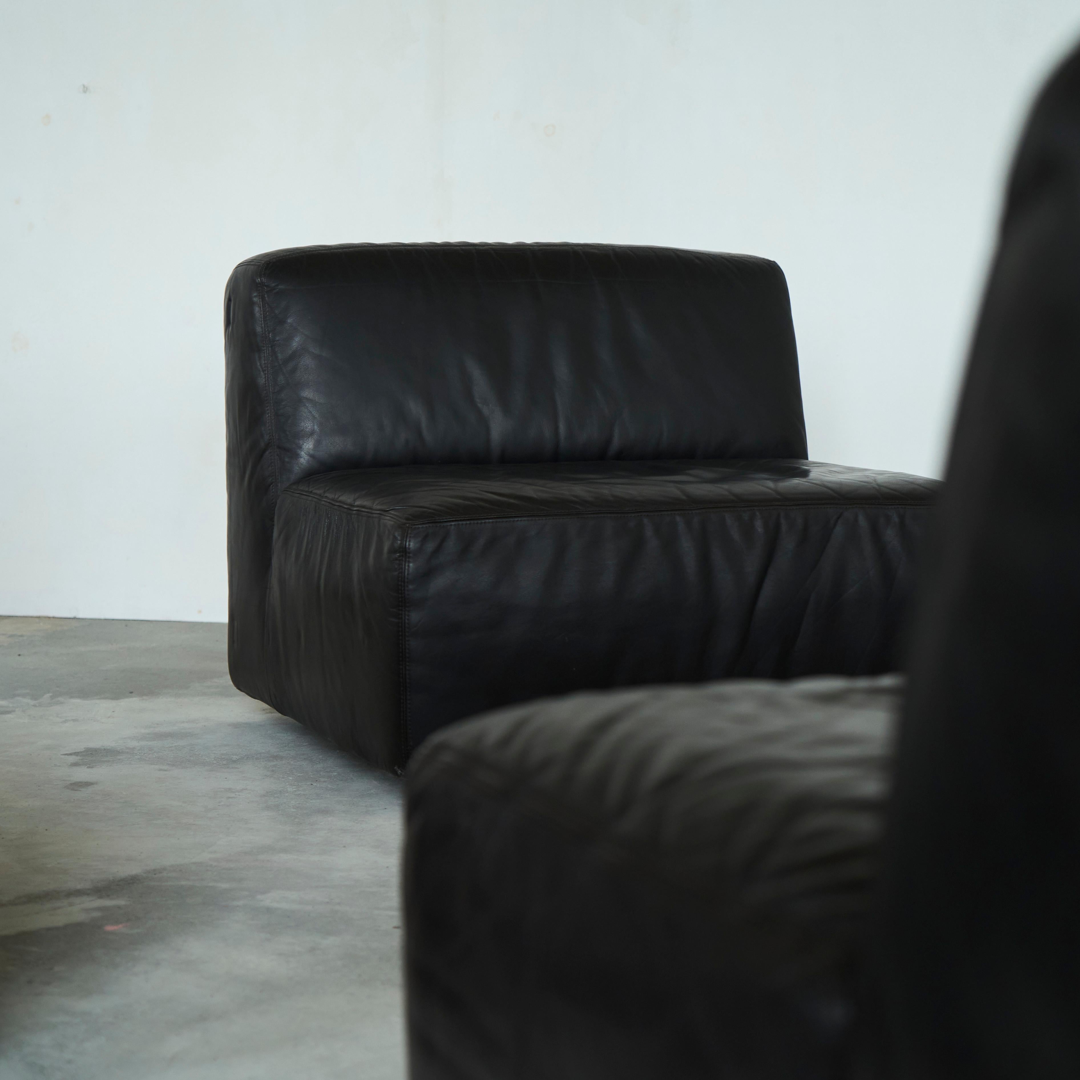 Ensemble canapé sectionnel en cuir par Durlet Belgique années 1970 en vente 4