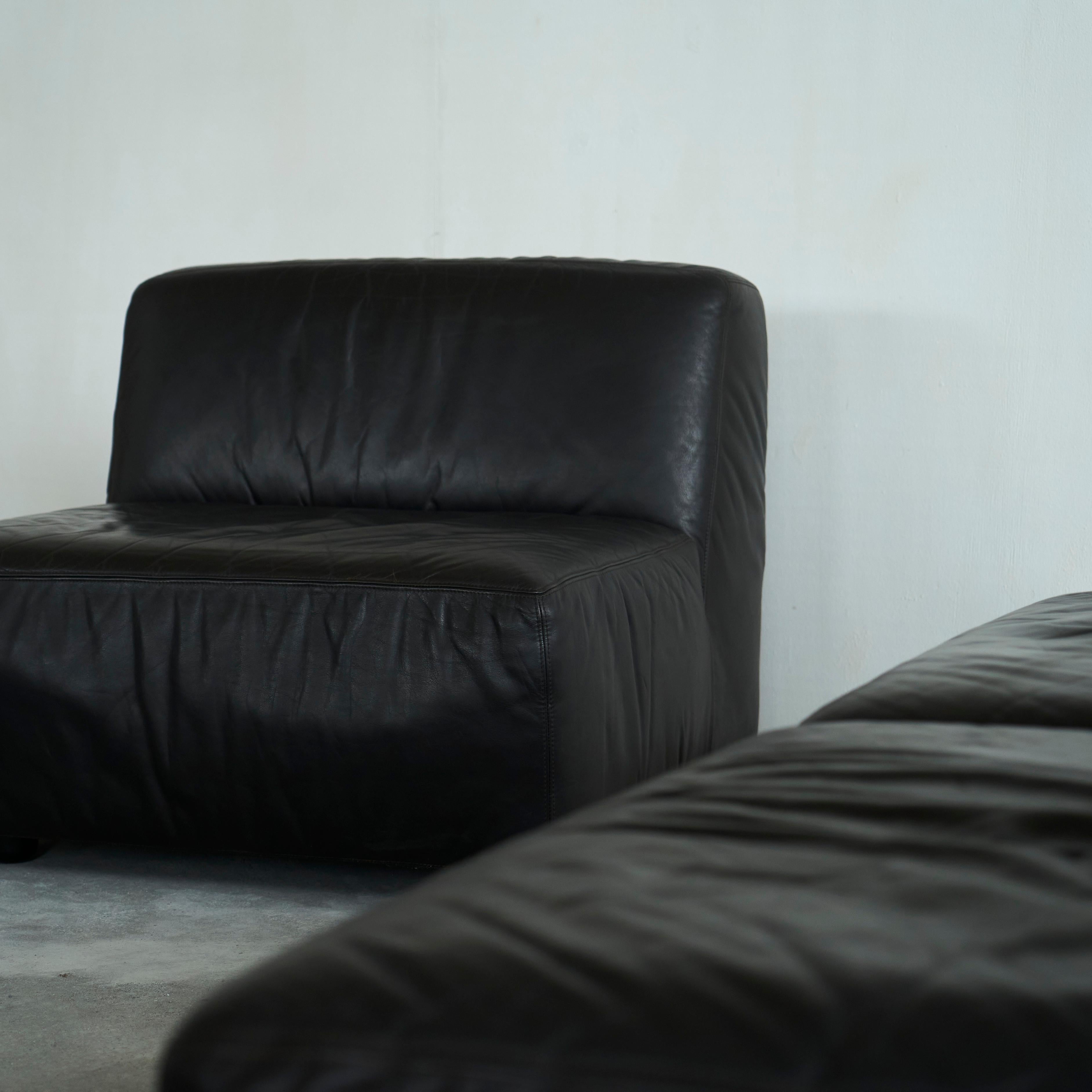 Ensemble canapé sectionnel en cuir par Durlet Belgique années 1970 en vente 7