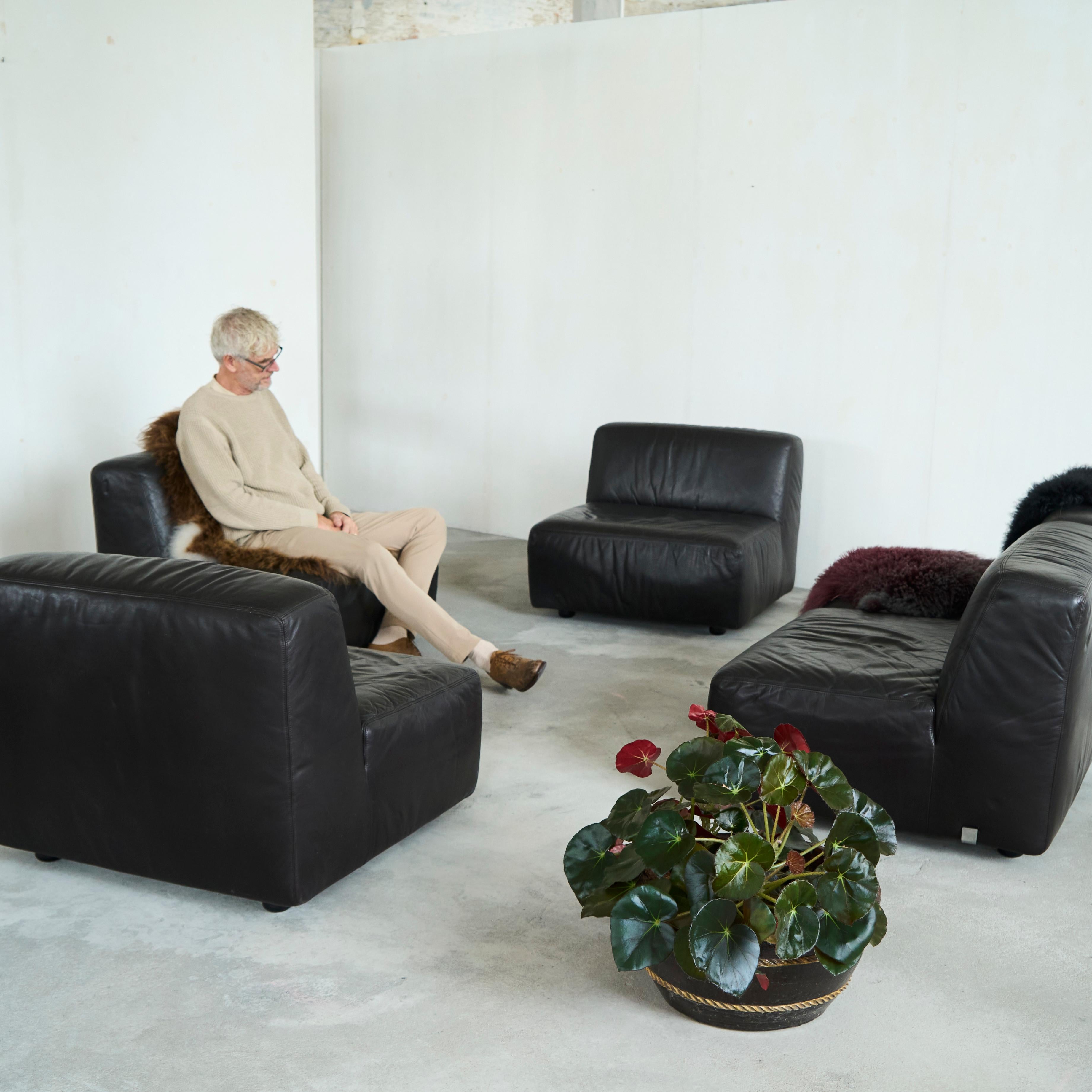 Ensemble canapé sectionnel en cuir par Durlet Belgique années 1970 en vente 10