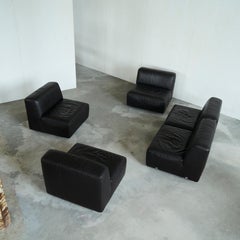 Sektionssofa aus Leder von Durlet Belgien 1970er