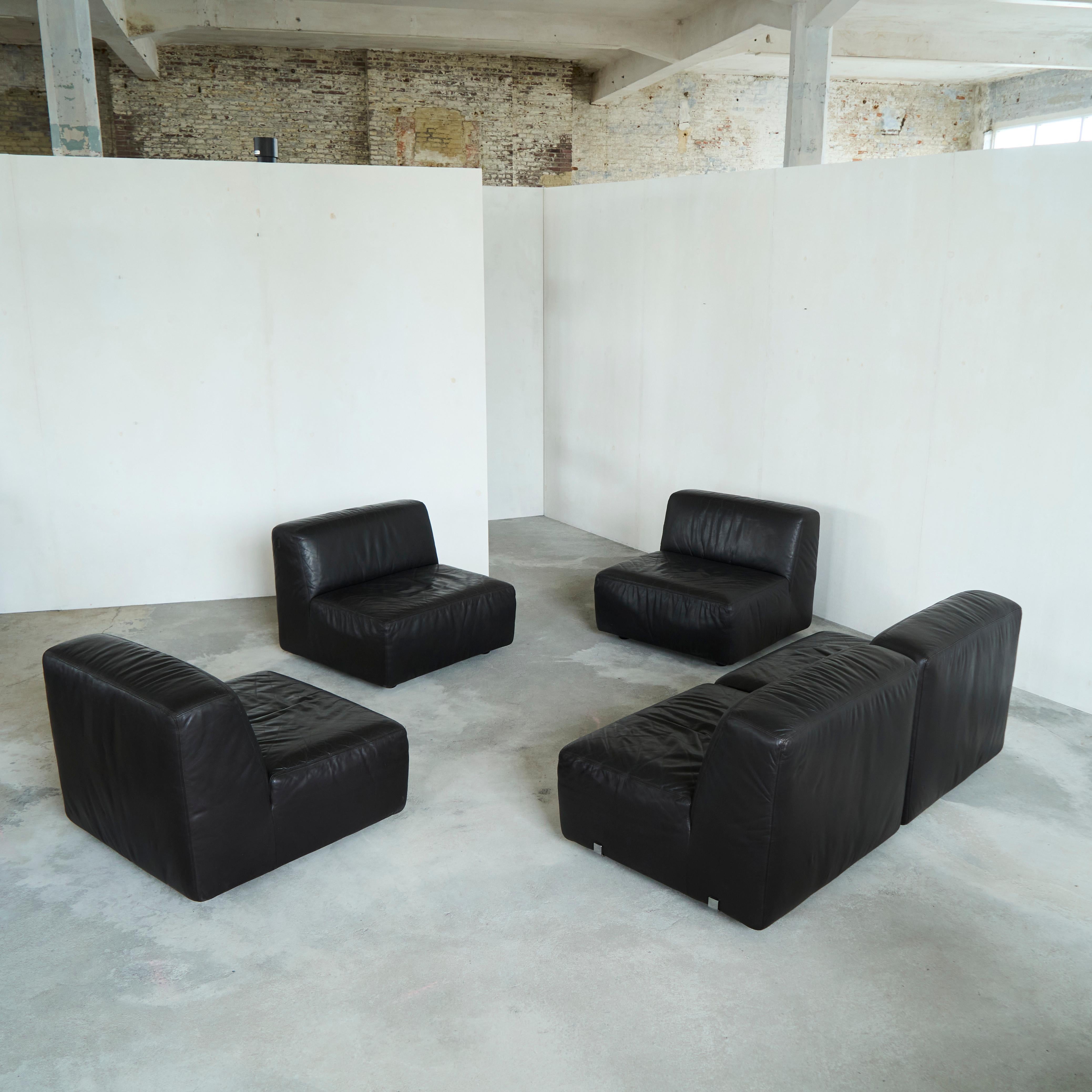 Métal Ensemble canapé sectionnel en cuir par Durlet Belgique années 1970 en vente